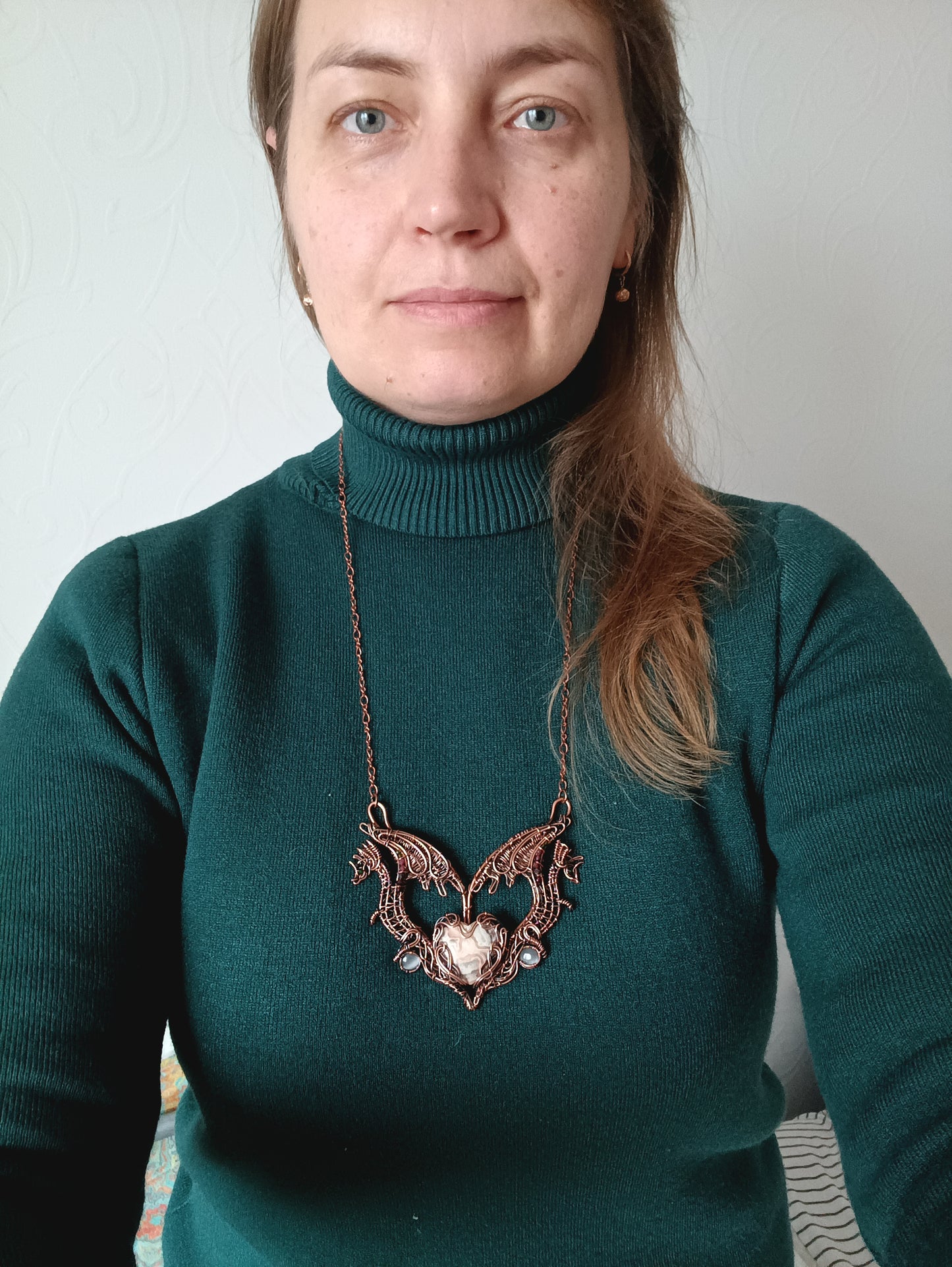 For Diane! Embraced dragon heart necklace