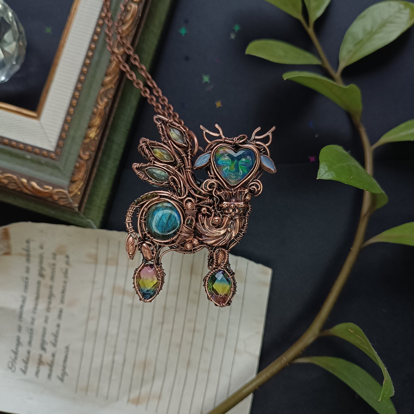 Fantasy aurora fawn necklace