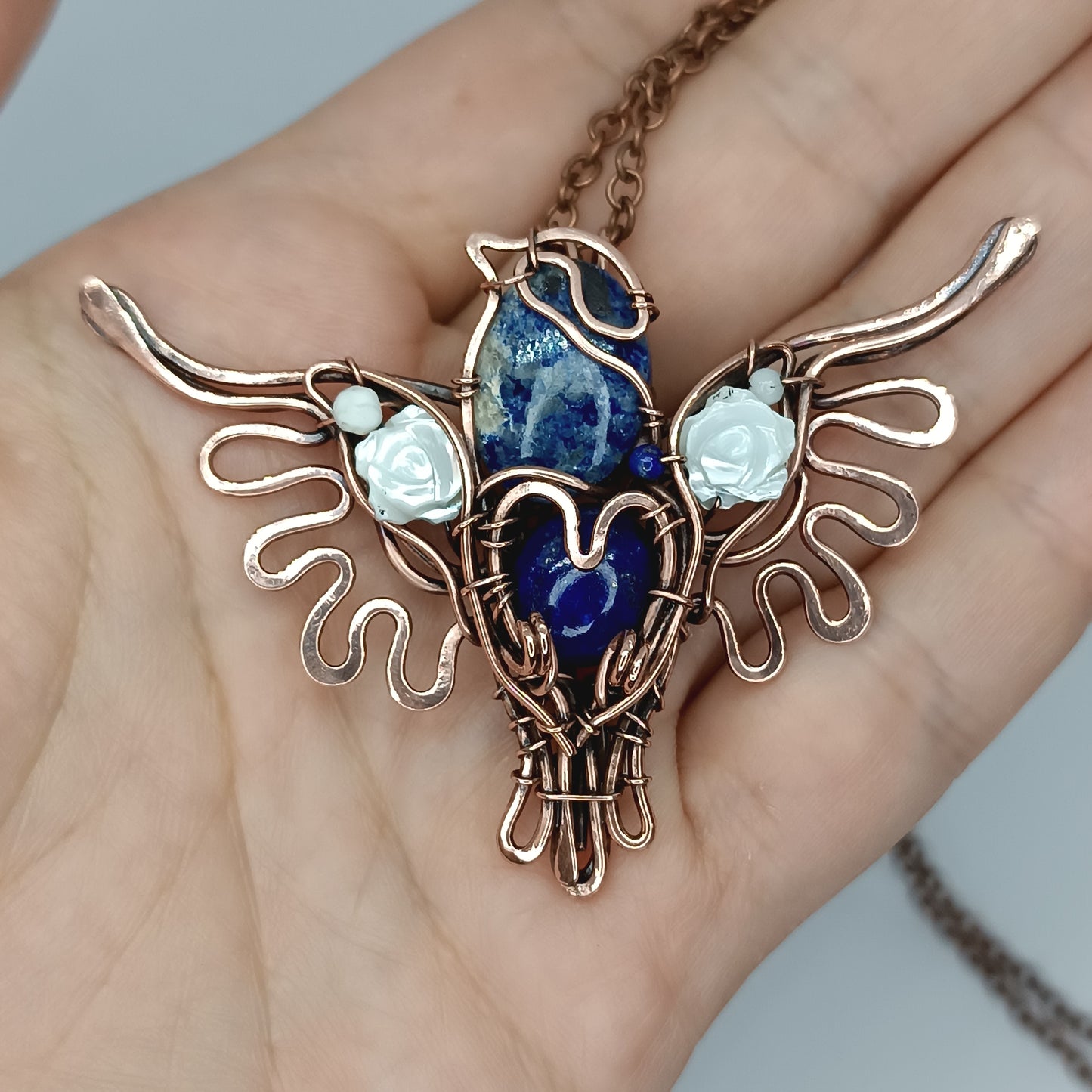 For Eustacia. Little blue bird pendant.