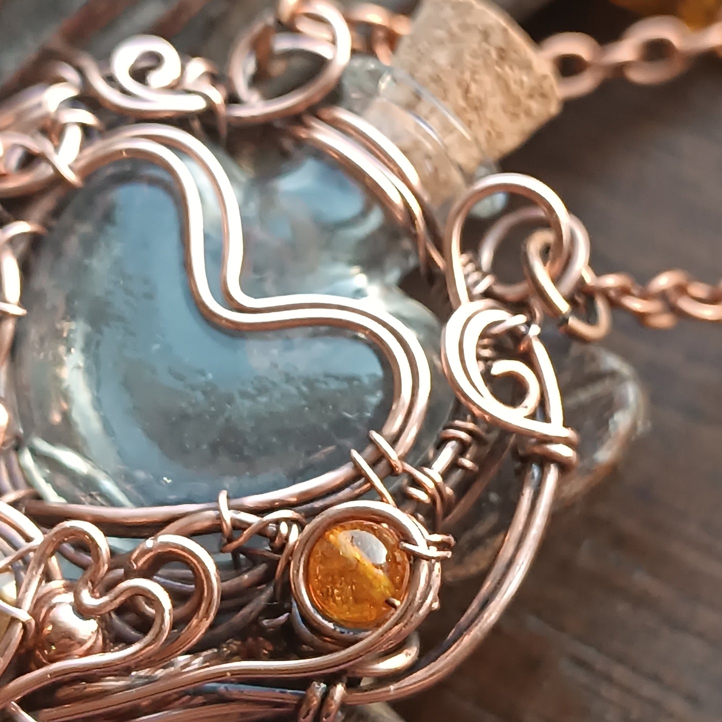 Citrine sunset. vial necklace