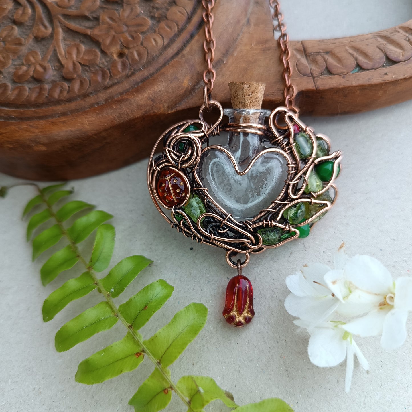 Garden Twinkle. vial necklace