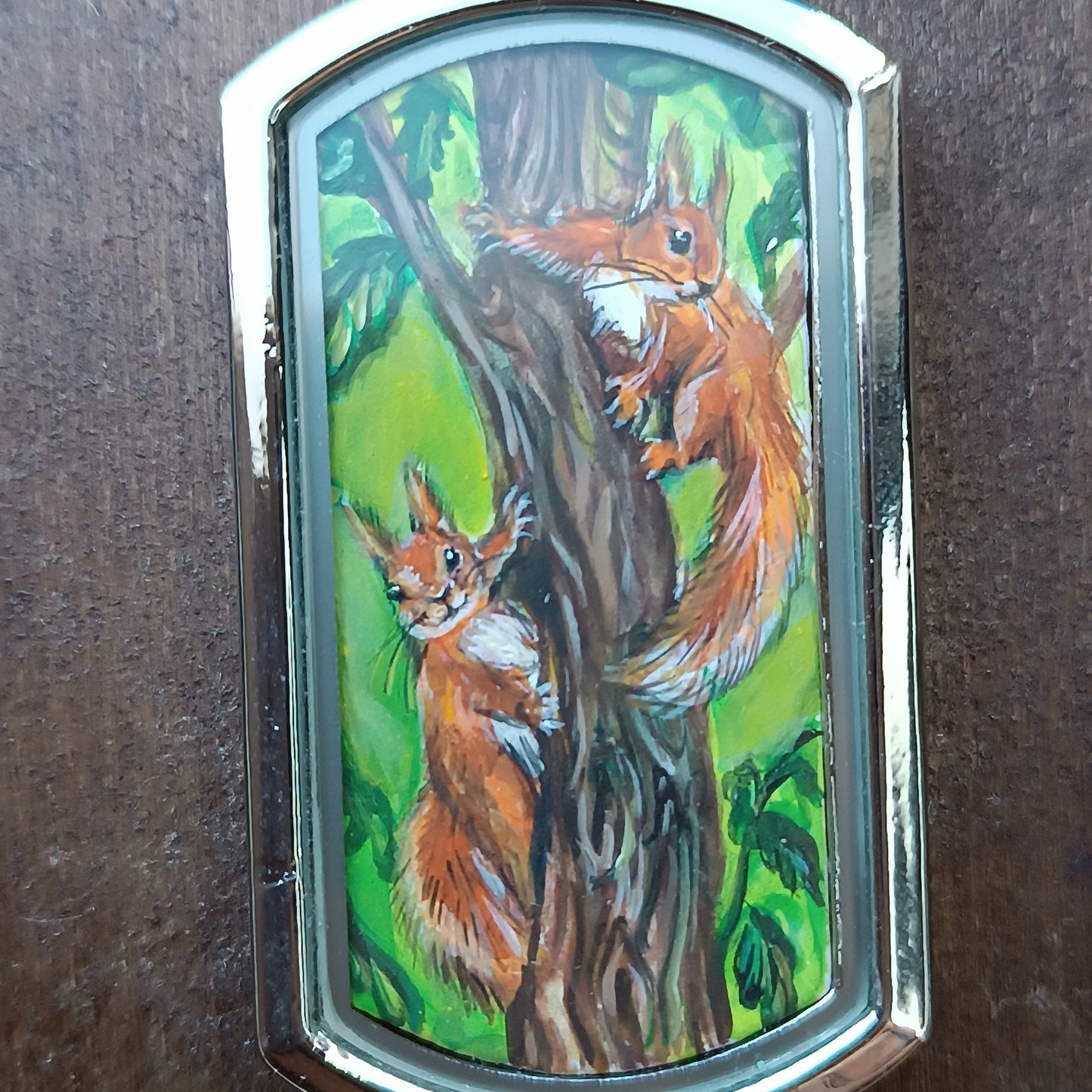 Wizard's helpers🌿 Painted pendant🦉🐿️