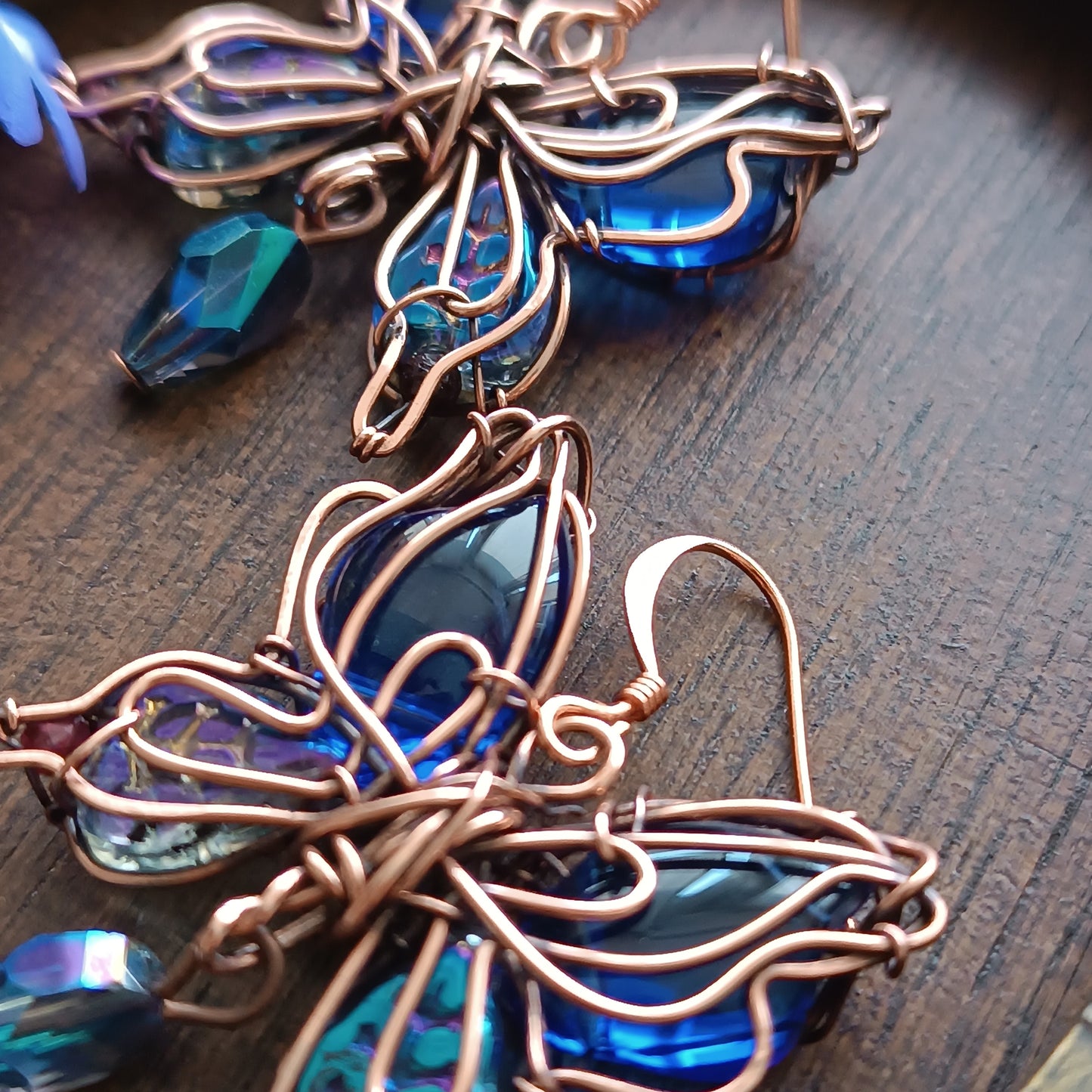Iridescent butterfly earrings