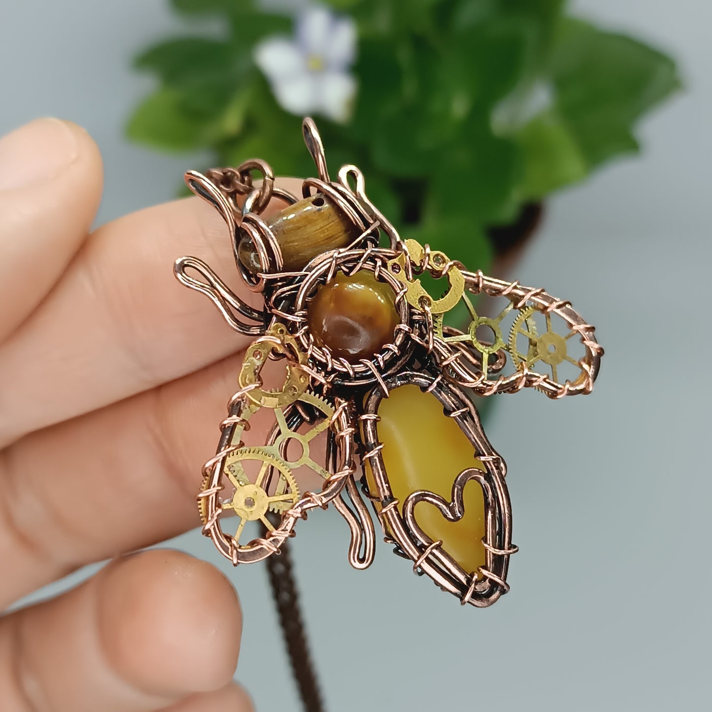 Timeless love. Bee pendant.