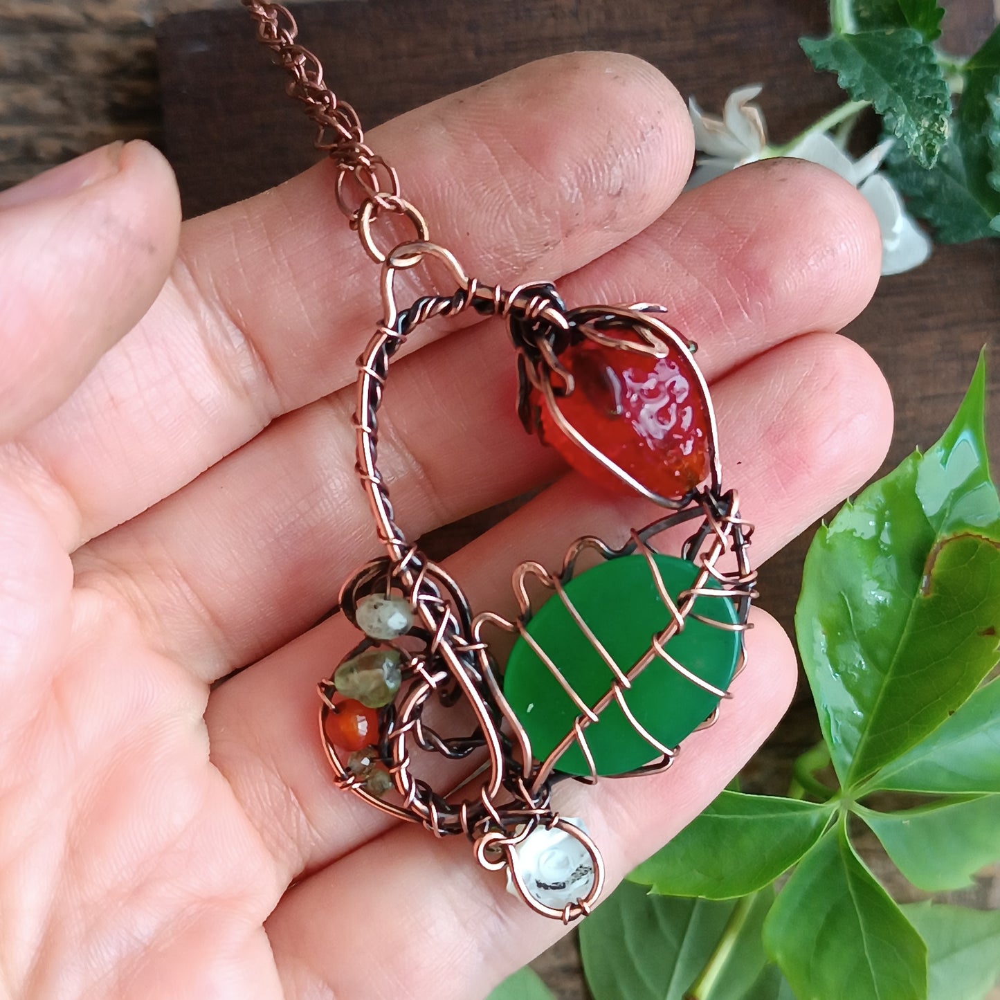 Strawberry necklace.