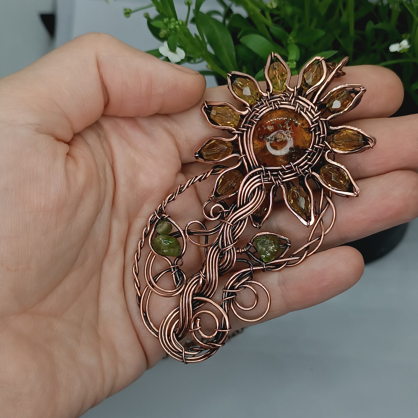 Sunflower necklace