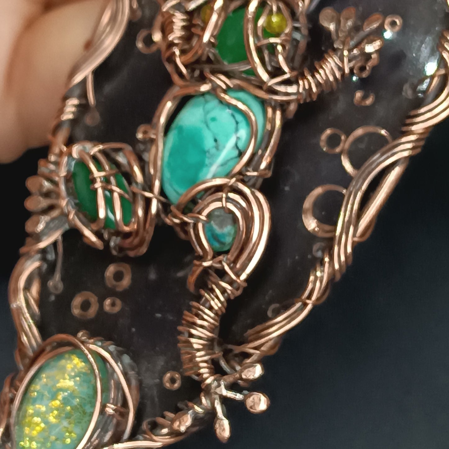 Frog and water lily necklace