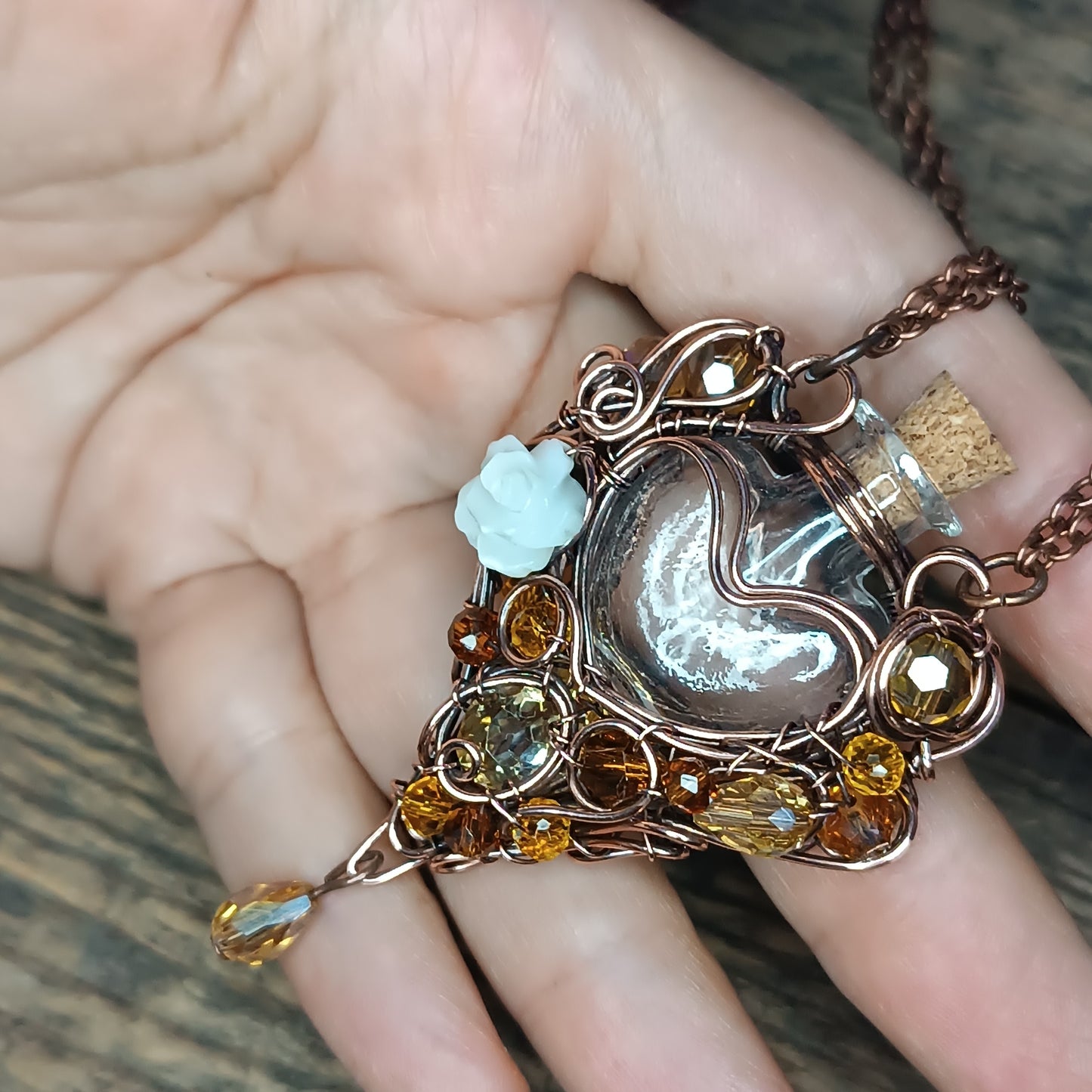 For Pamela. Citrine sunset vial.
