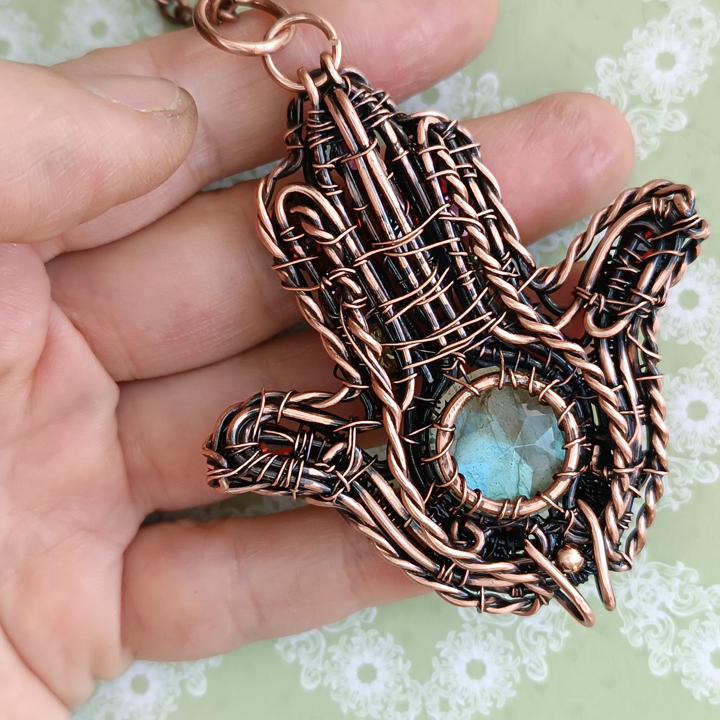 Hamsa hand necklace
