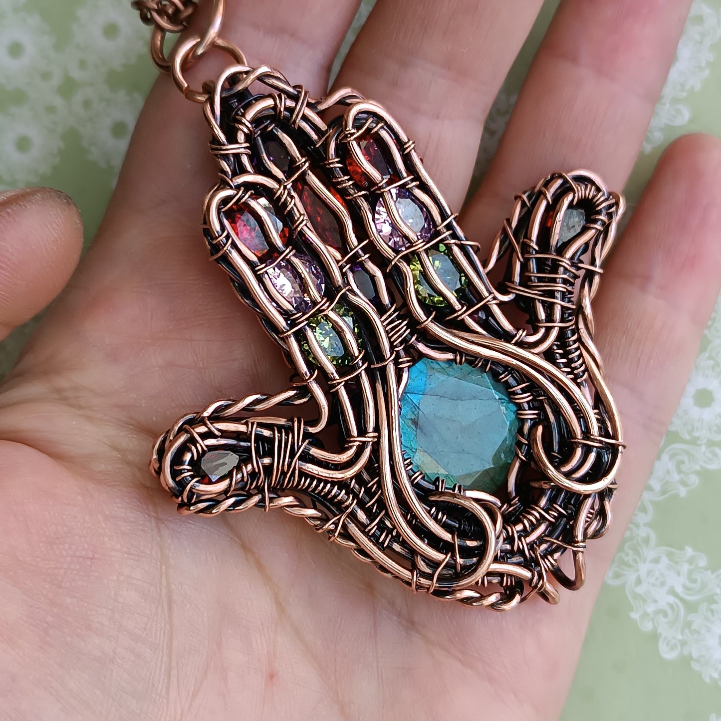 Hamsa hand necklace