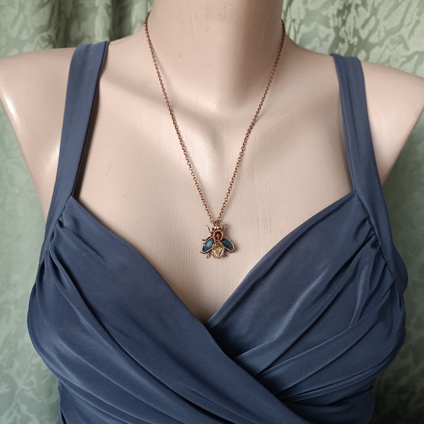 Sparkly blue ice wings bee/fly charm