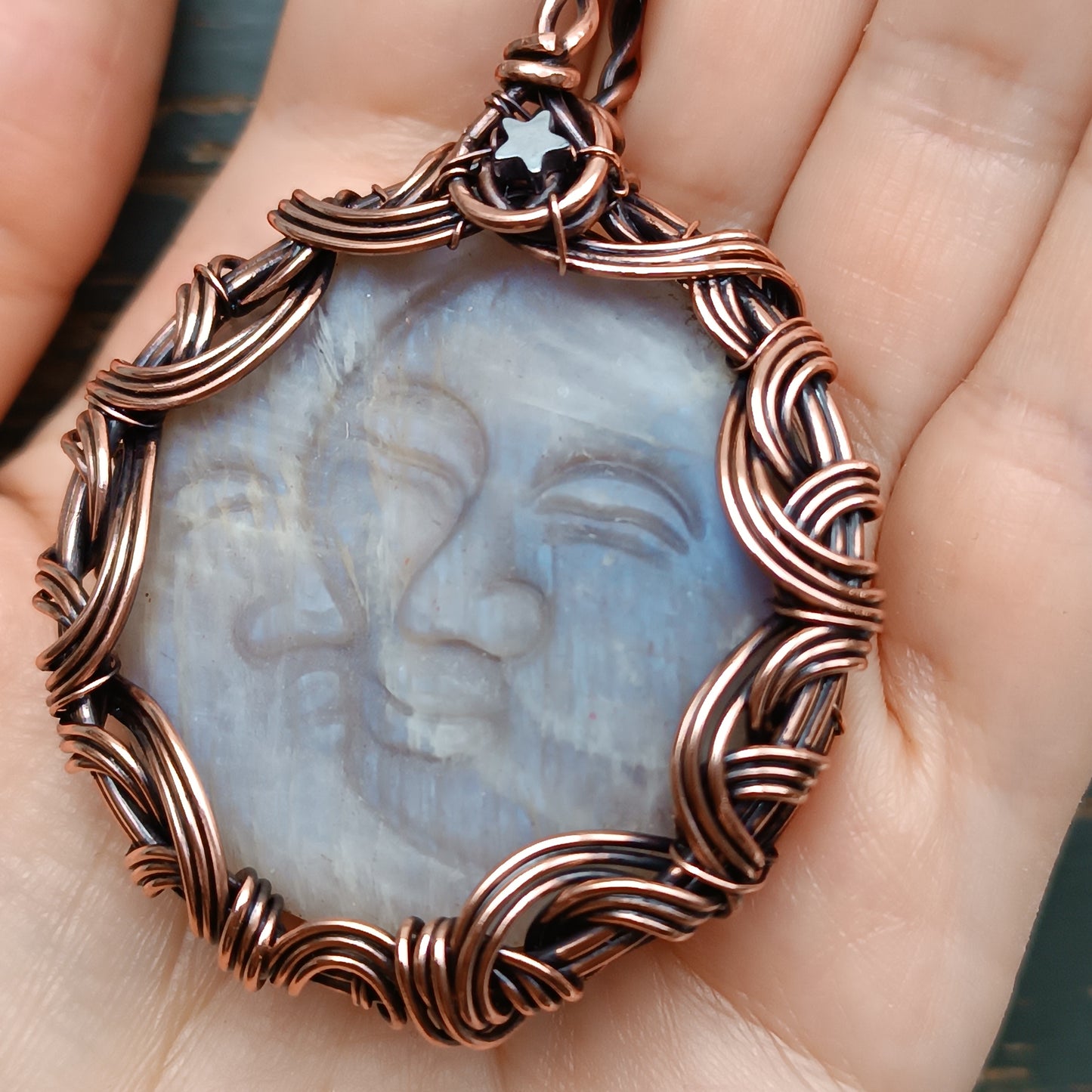 Sun and moon necklace