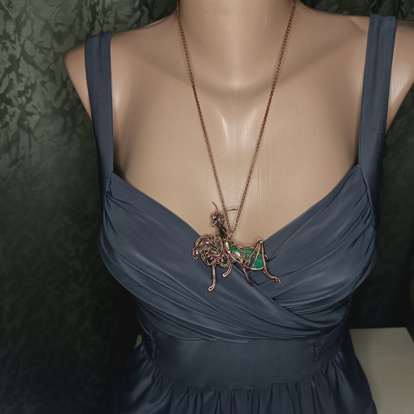 For Teresa. Praying mantis pendant