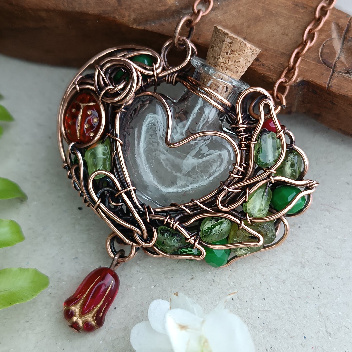 Garden Twinkle. vial necklace
