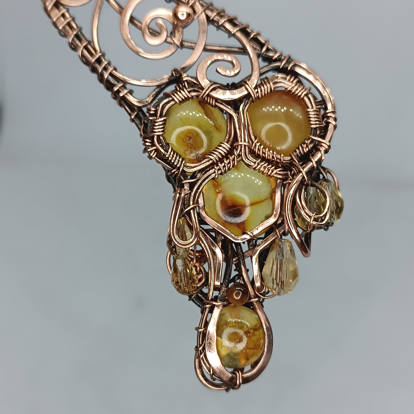 Bee and honey combs Collar necklace