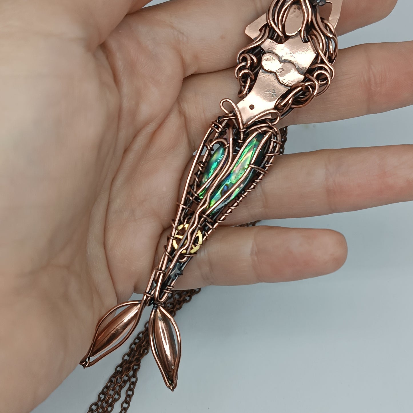 Abalone mermaid necklace