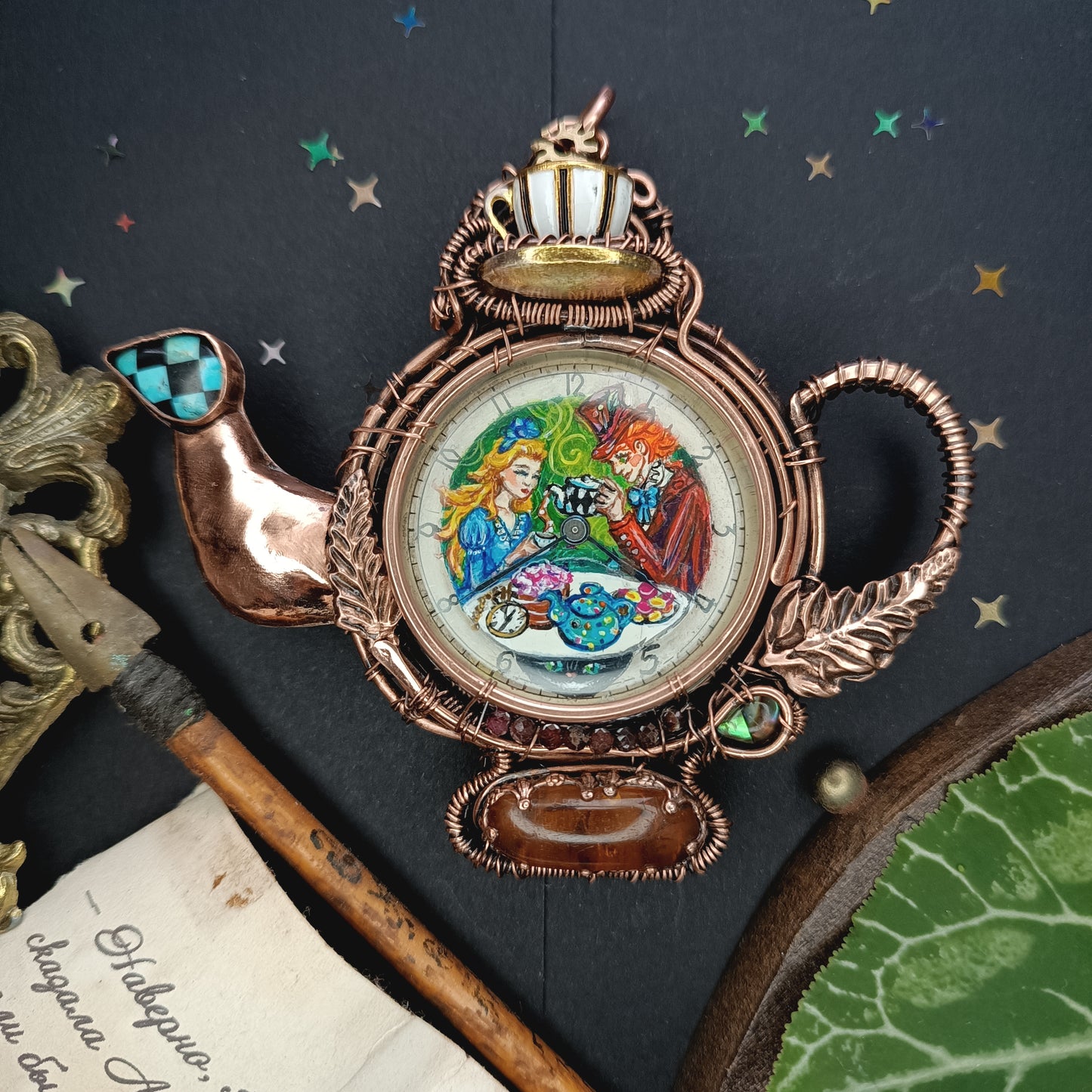 For Diane. Tea party necklace.