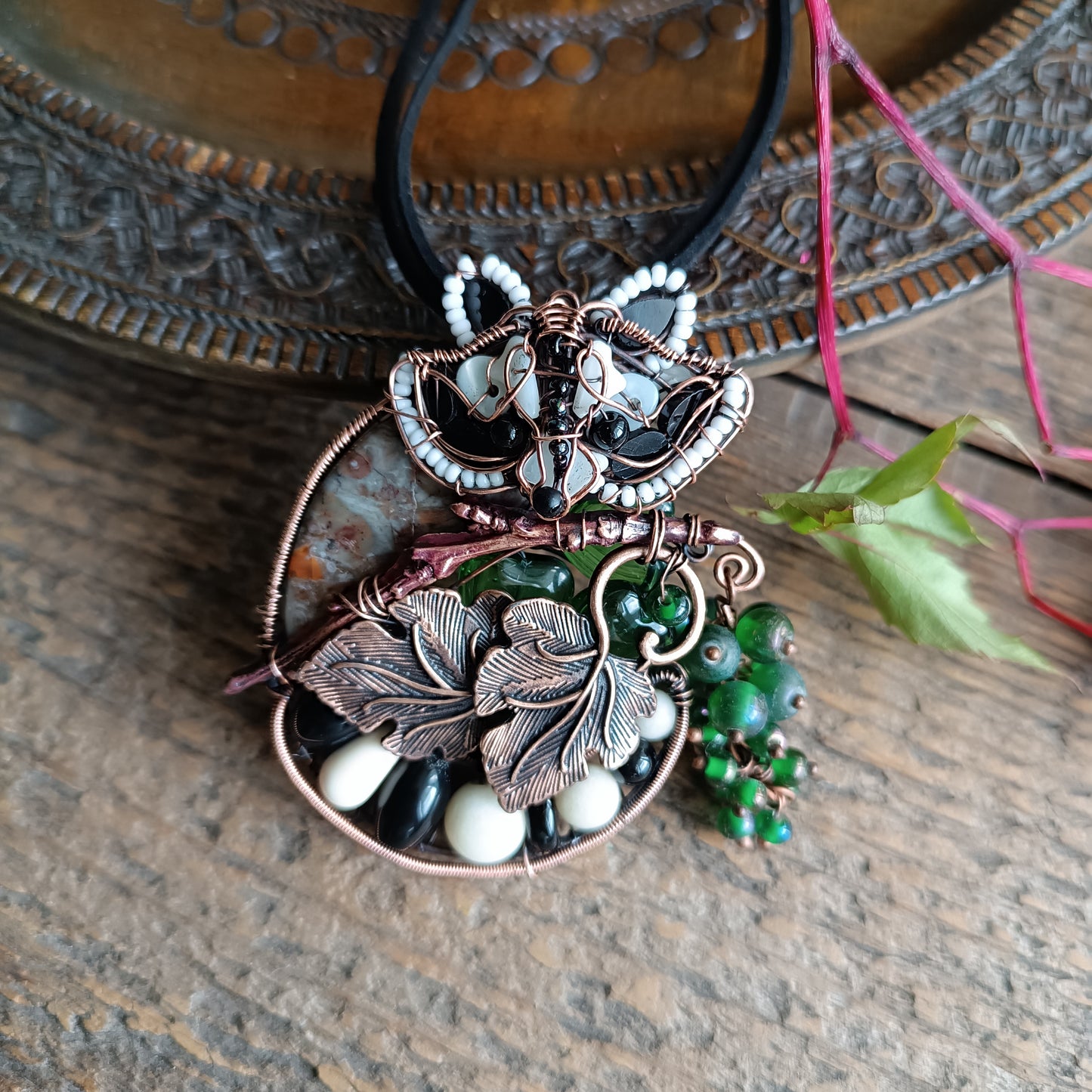 Raccoon and grapes necklace π¦π