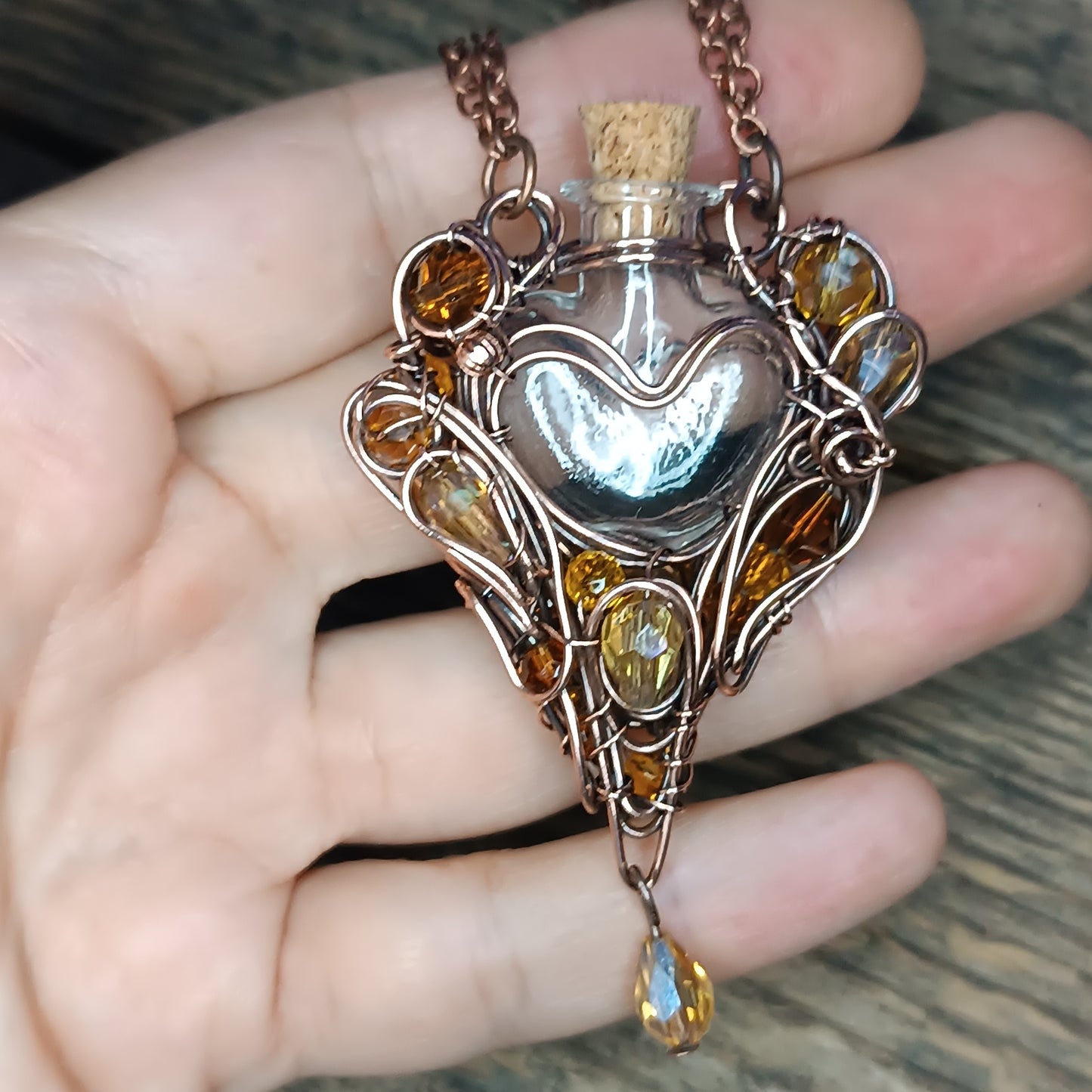 For Pamela. Citrine sunset vial.