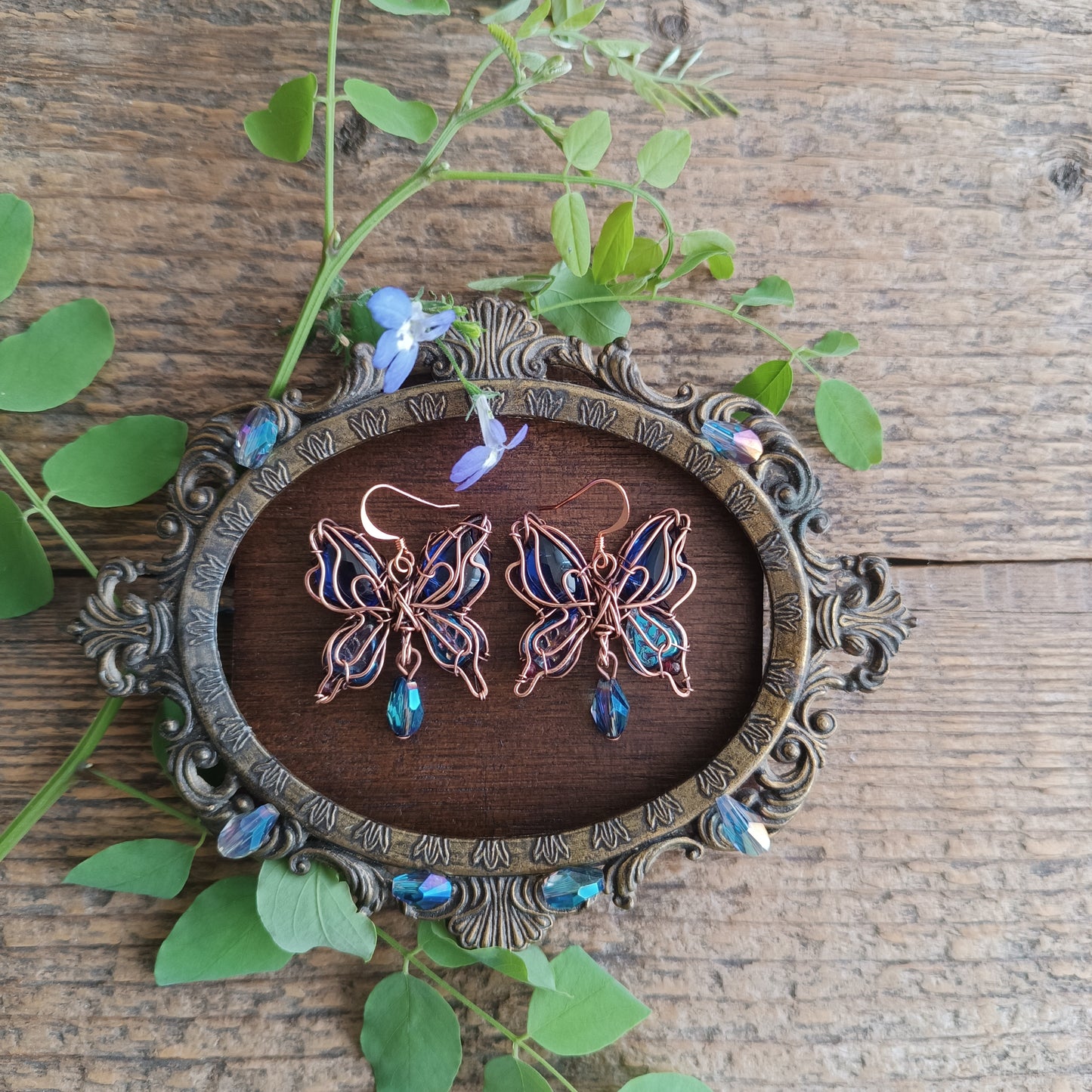 Iridescent butterfly earrings