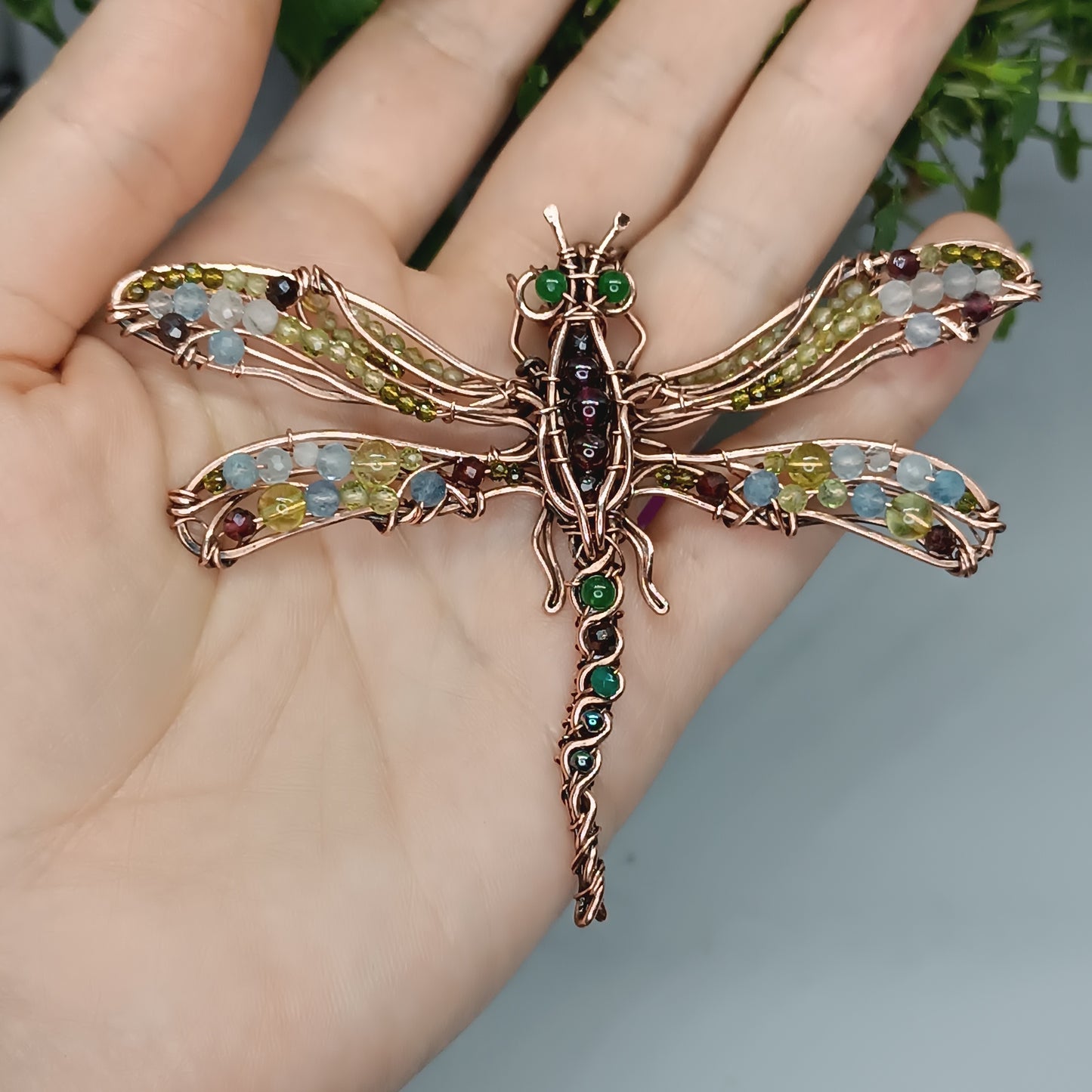 Sparkling wings dragonfly necklace