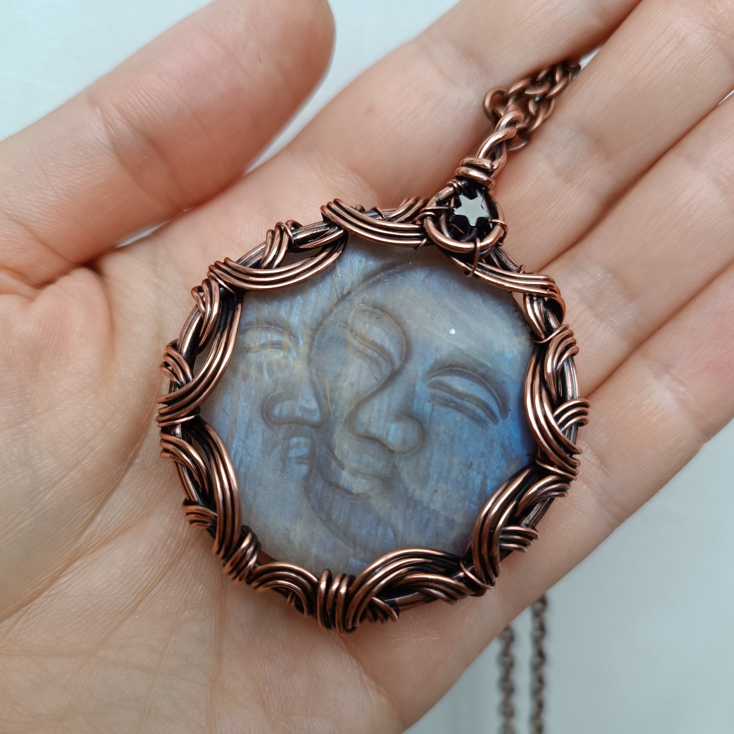 Sun and moon necklace