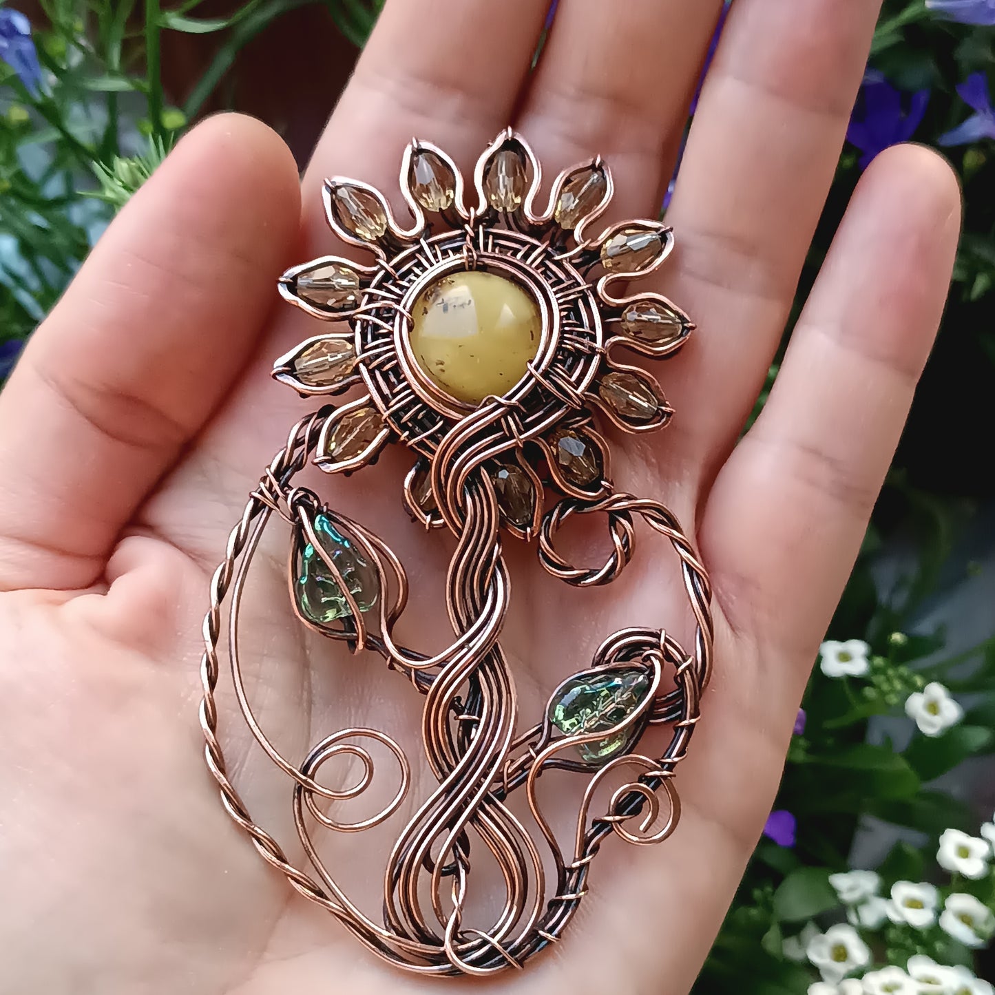 Sunflower necklace