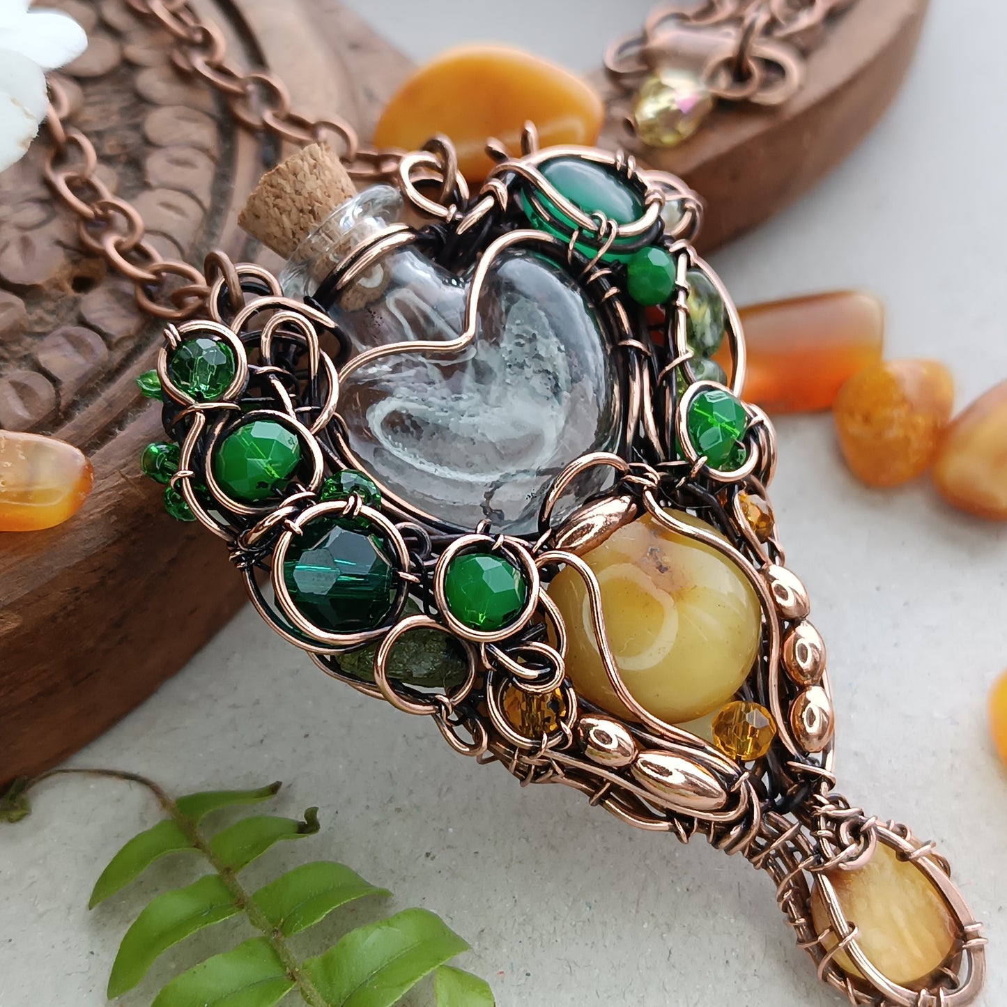 BEEnevolent Summer. Vial necklace