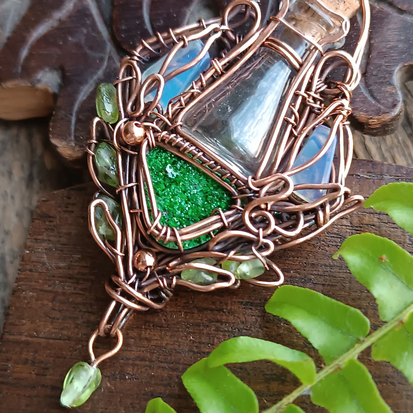 Green lantern. Vial necklace