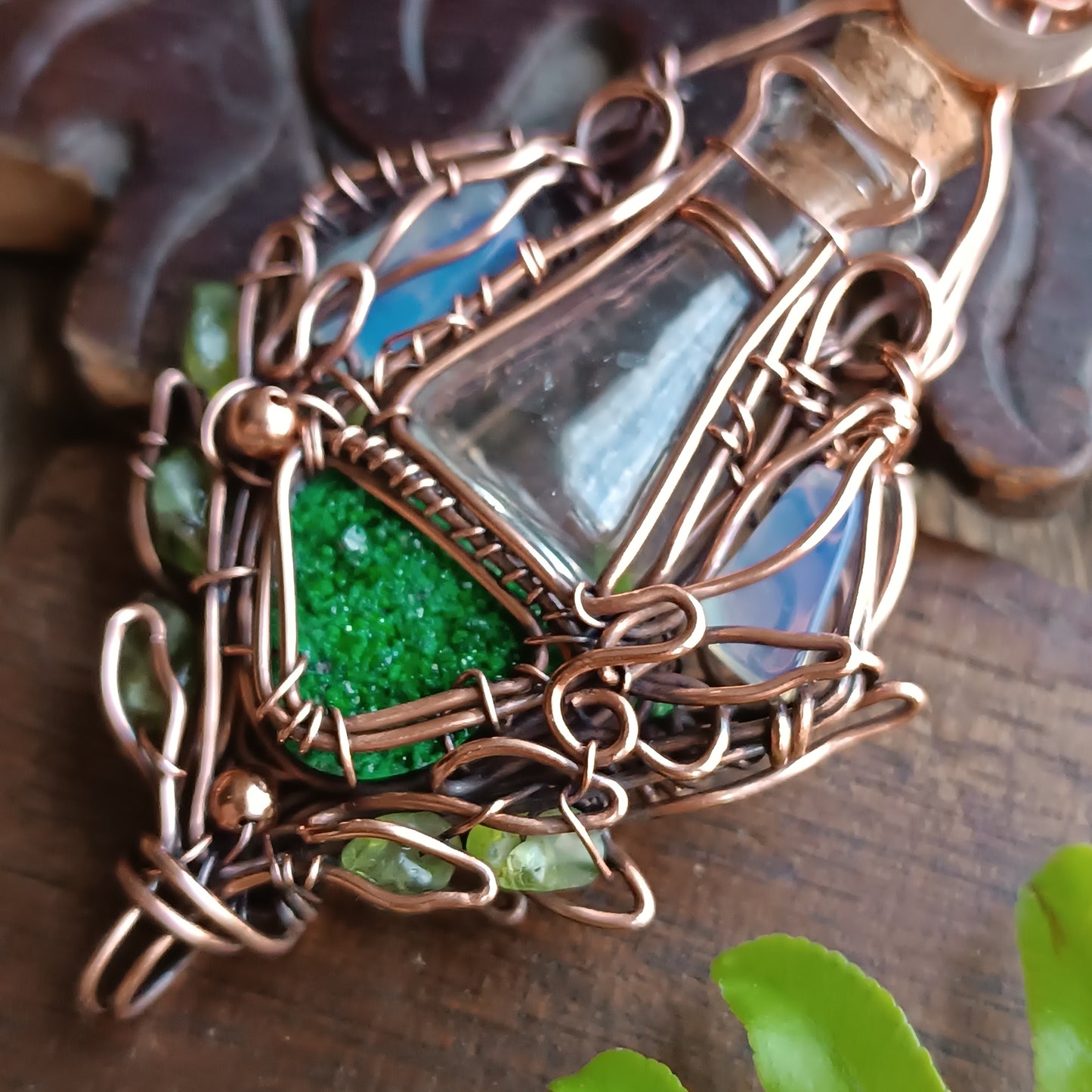 Green lantern. Vial necklace