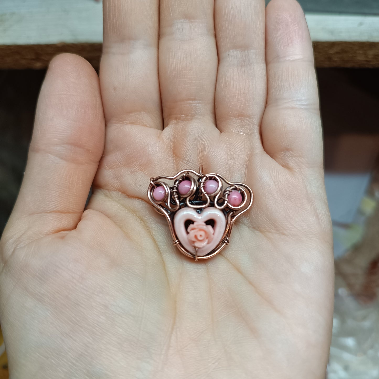 Cute pink paw pendant