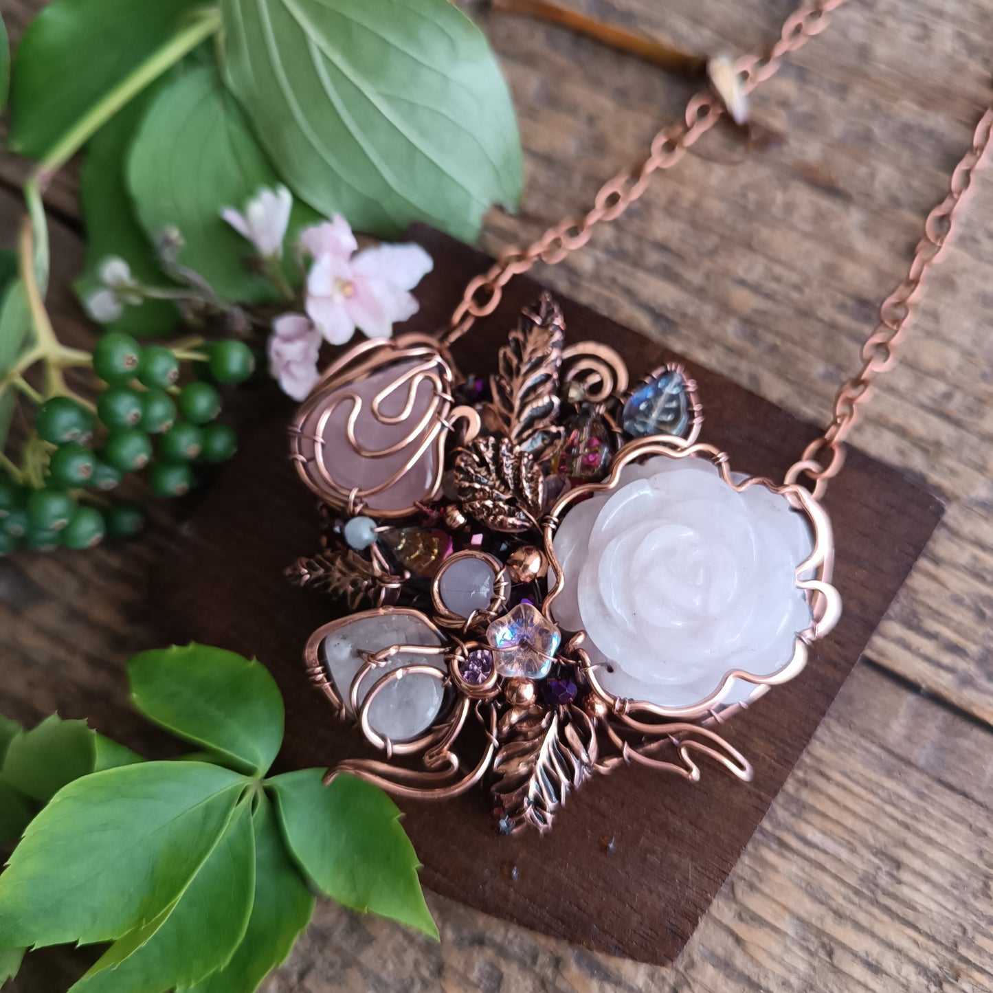Rose garden necklace.