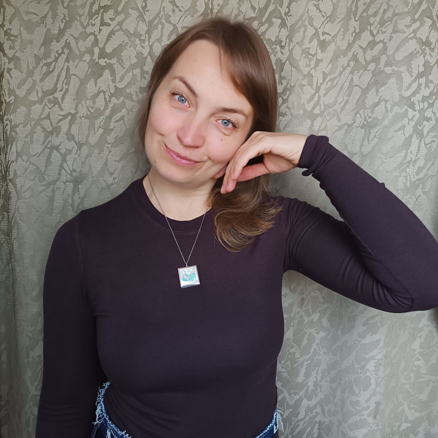 Kitty and Koi miniature pendant