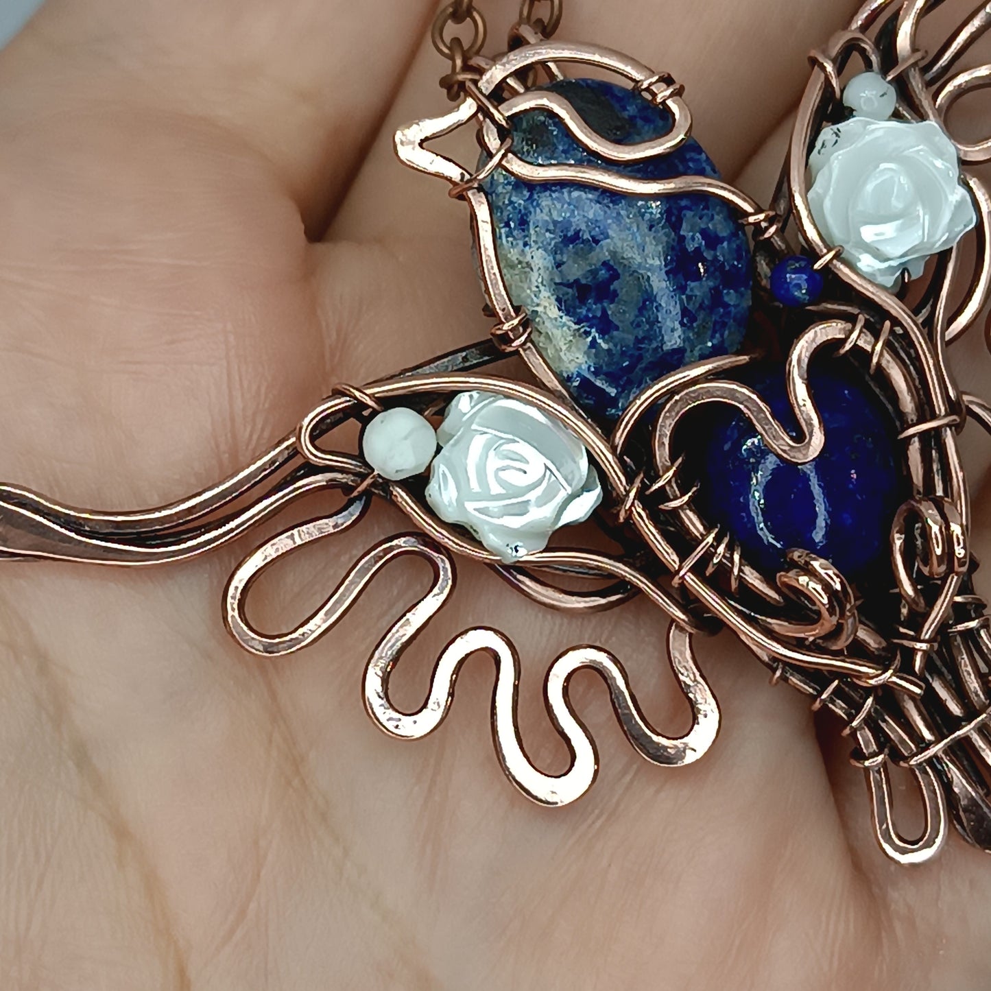 For Eustacia. Little blue bird pendant.