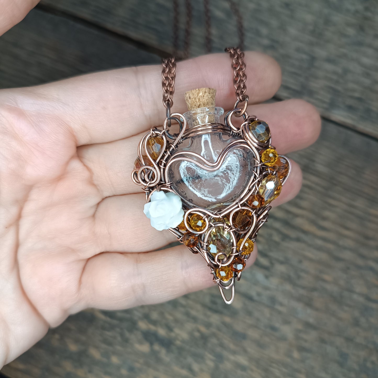 For Pamela. Citrine sunset vial.