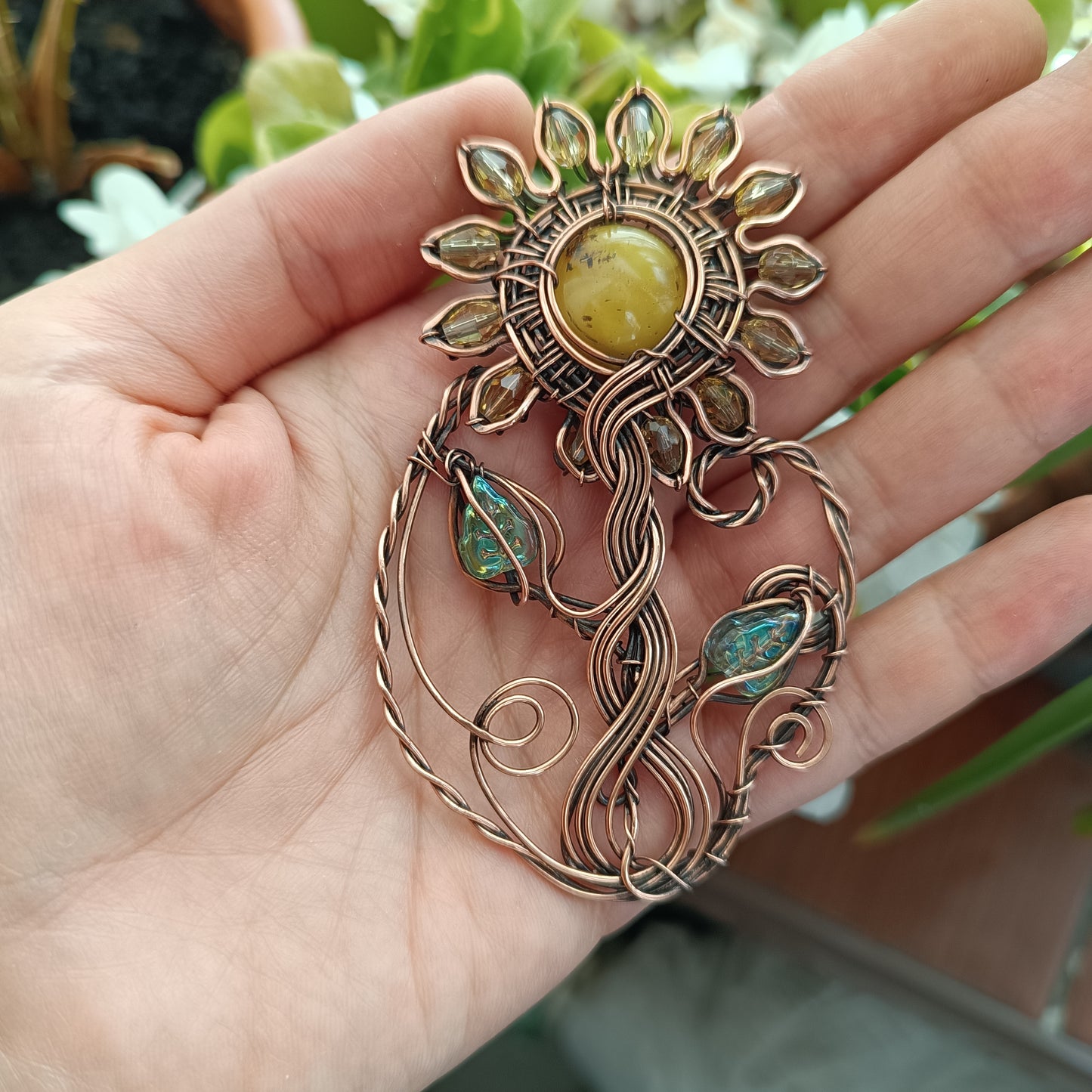 Sunflower necklace