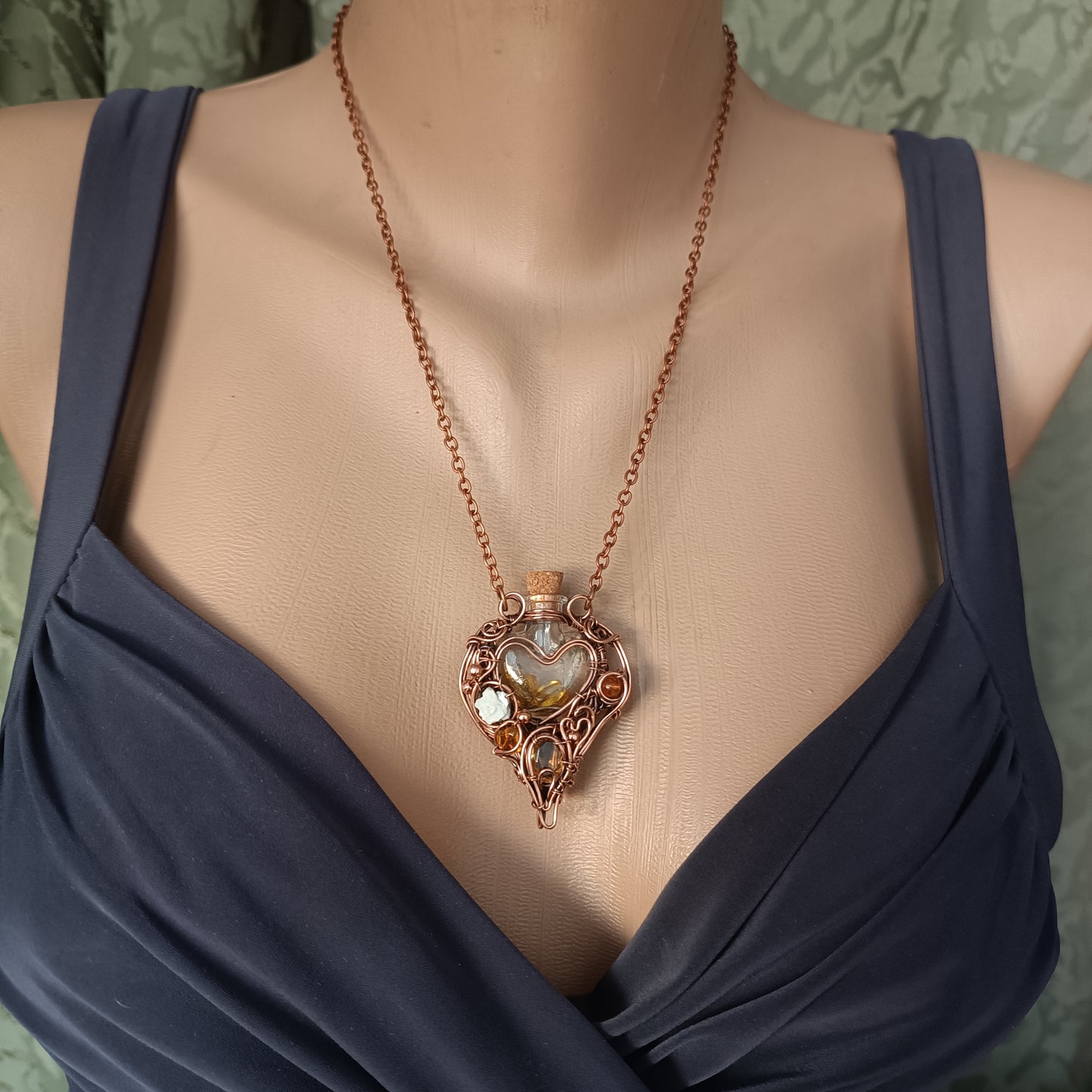 Citrine sunset. vial necklace