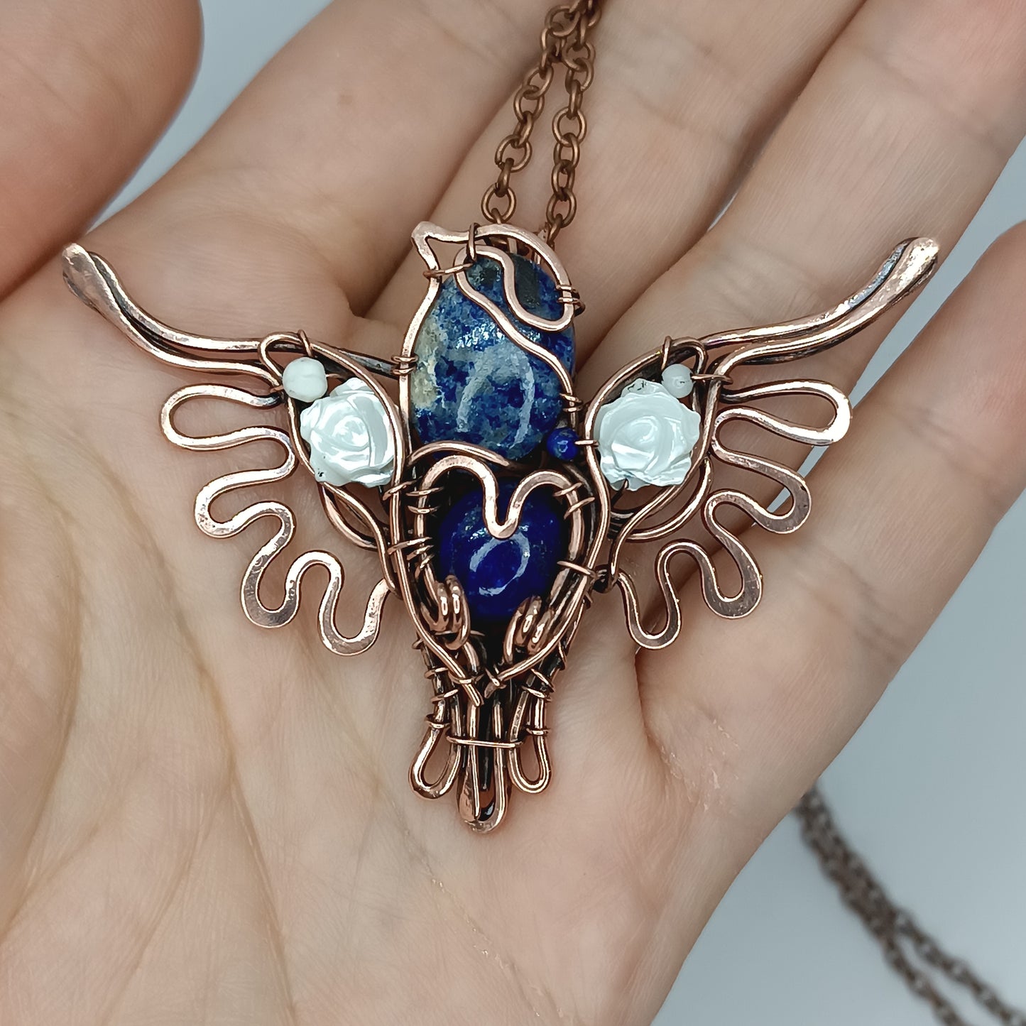 For Eustacia. Little blue bird pendant.