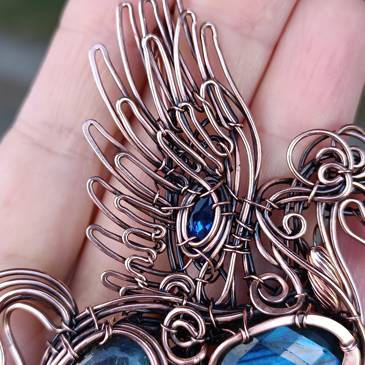 Blue thunder. Pegasus/Unicorn necklace