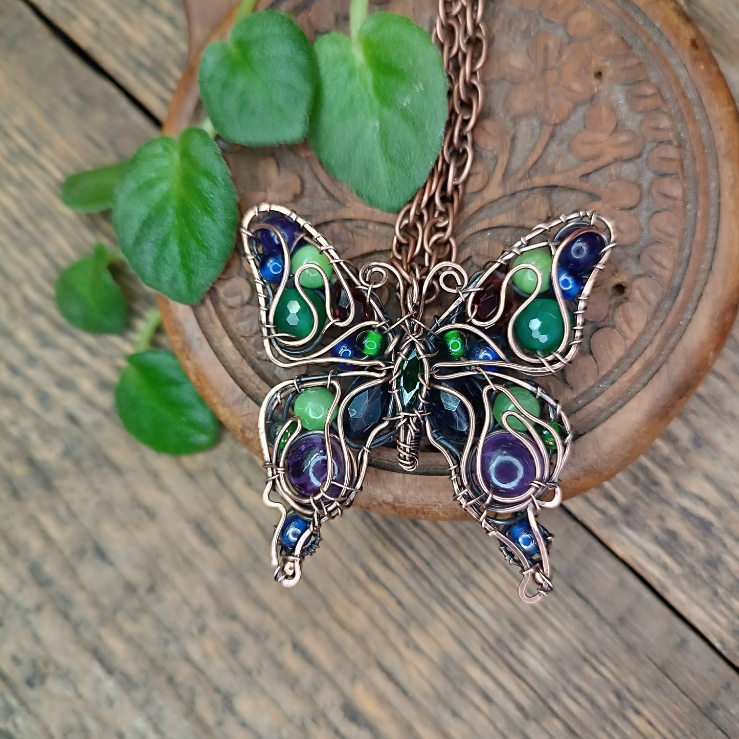 Wild grapes garden butterfly necklace ππ¦