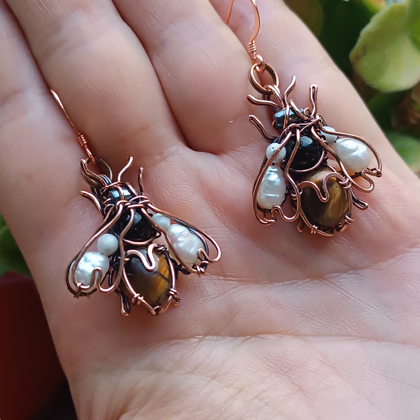 For Hanne. Bumblebee earrings