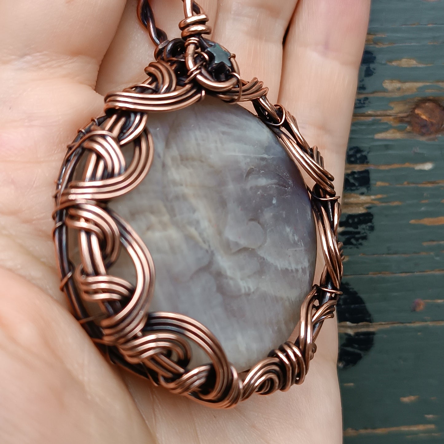 Sun and moon necklace