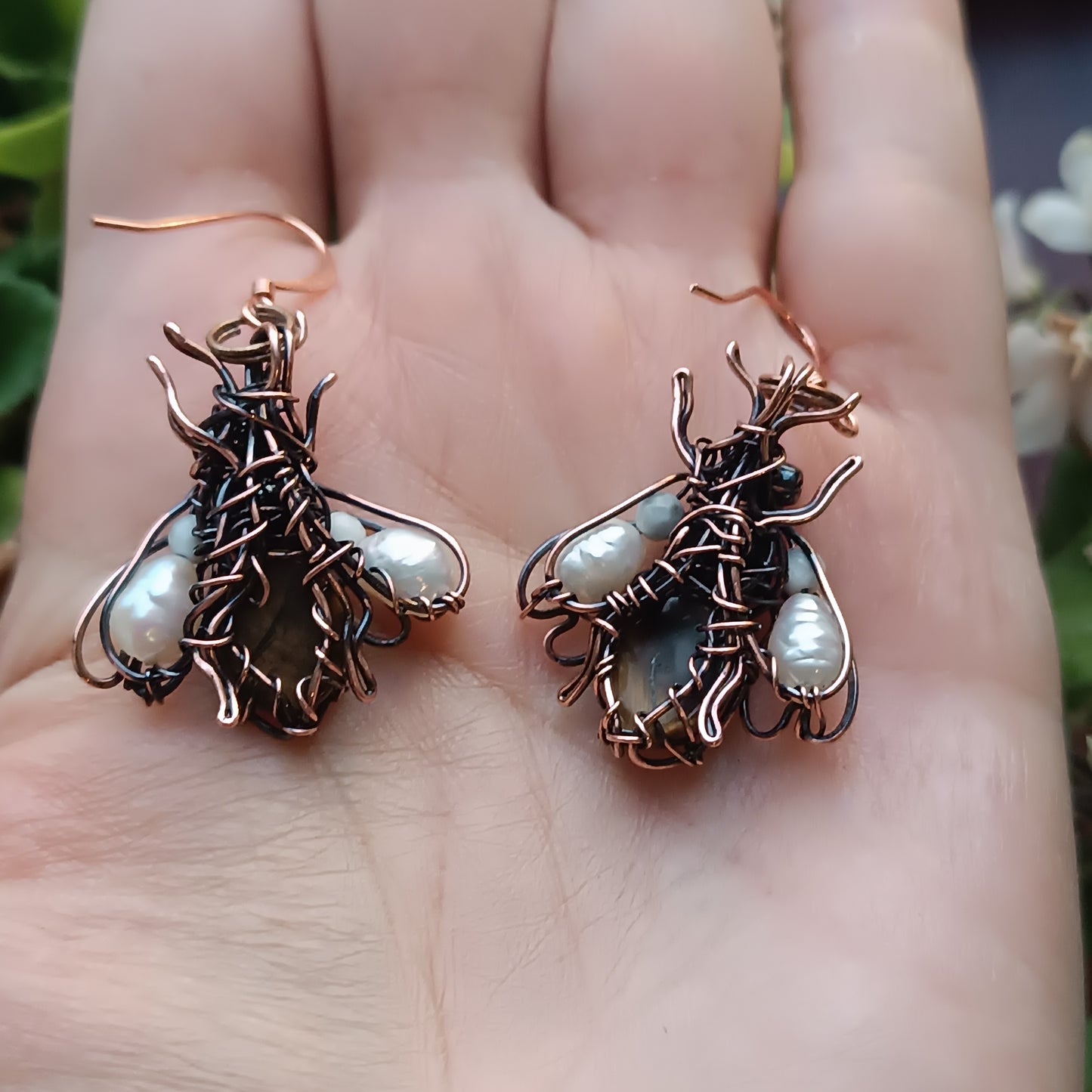For Hanne. Bumblebee earrings