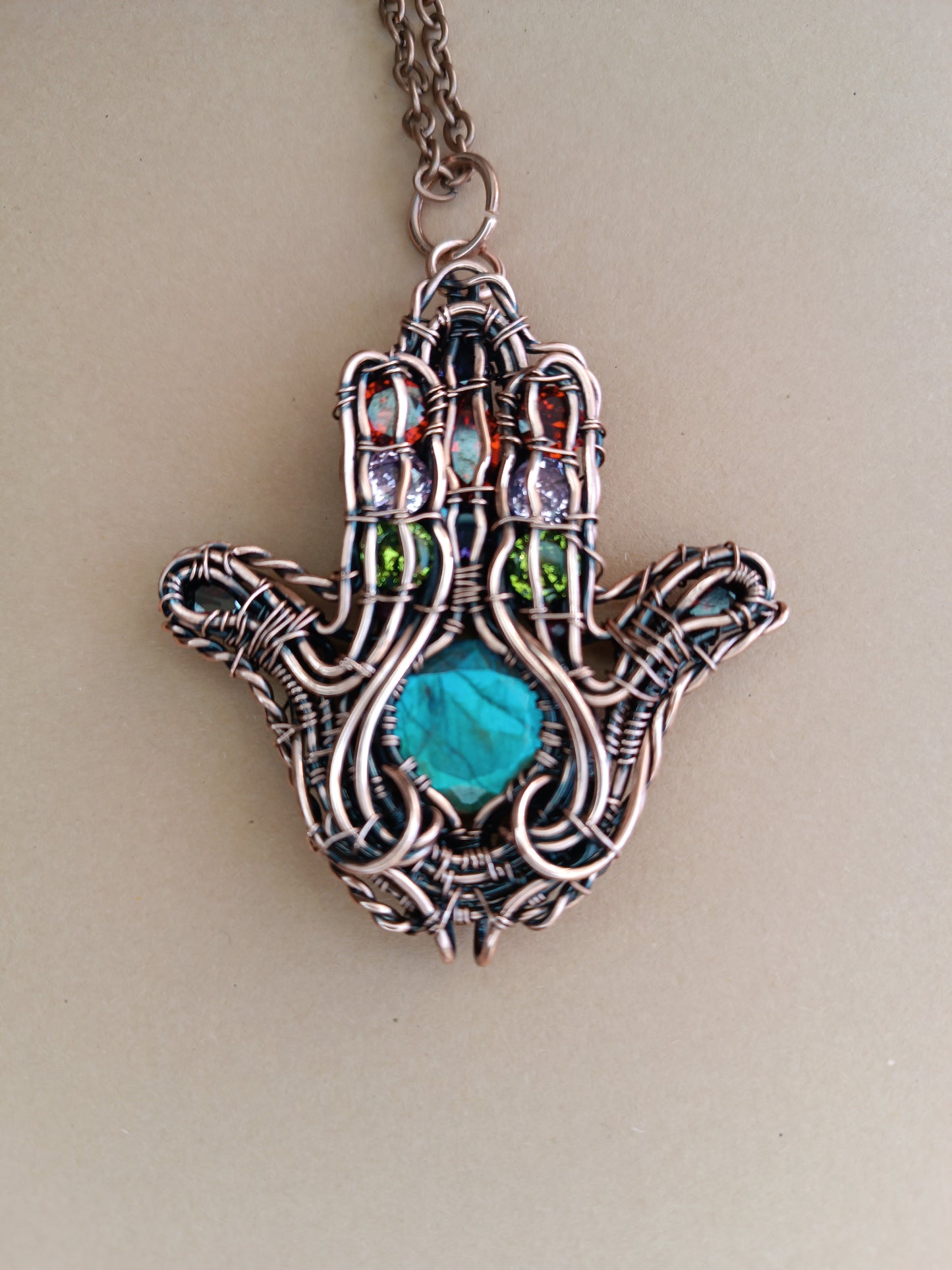 Hamsa hand necklace