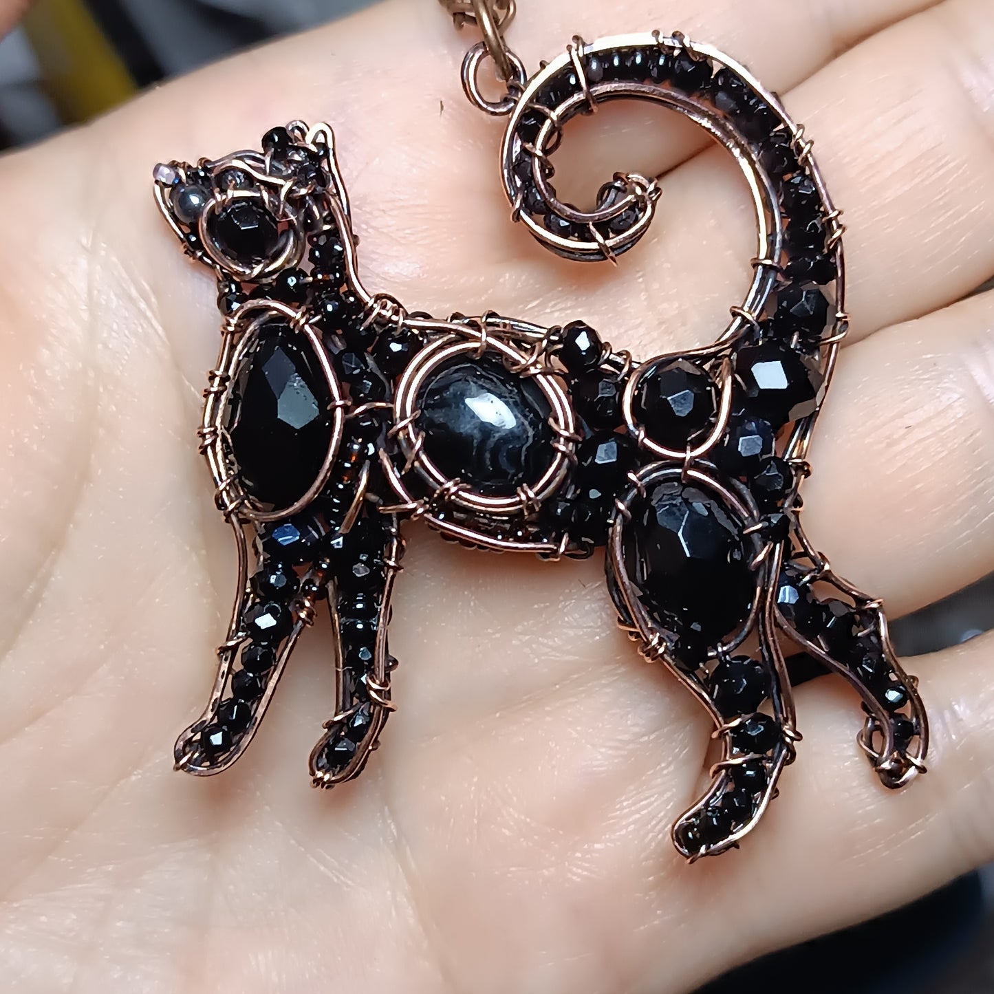 For Dee. Black cat pendant