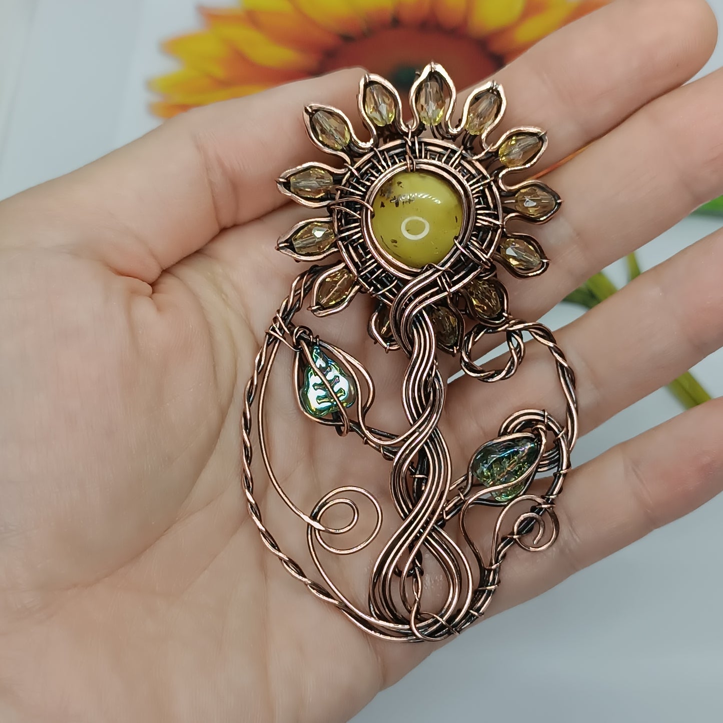 Sunflower necklace