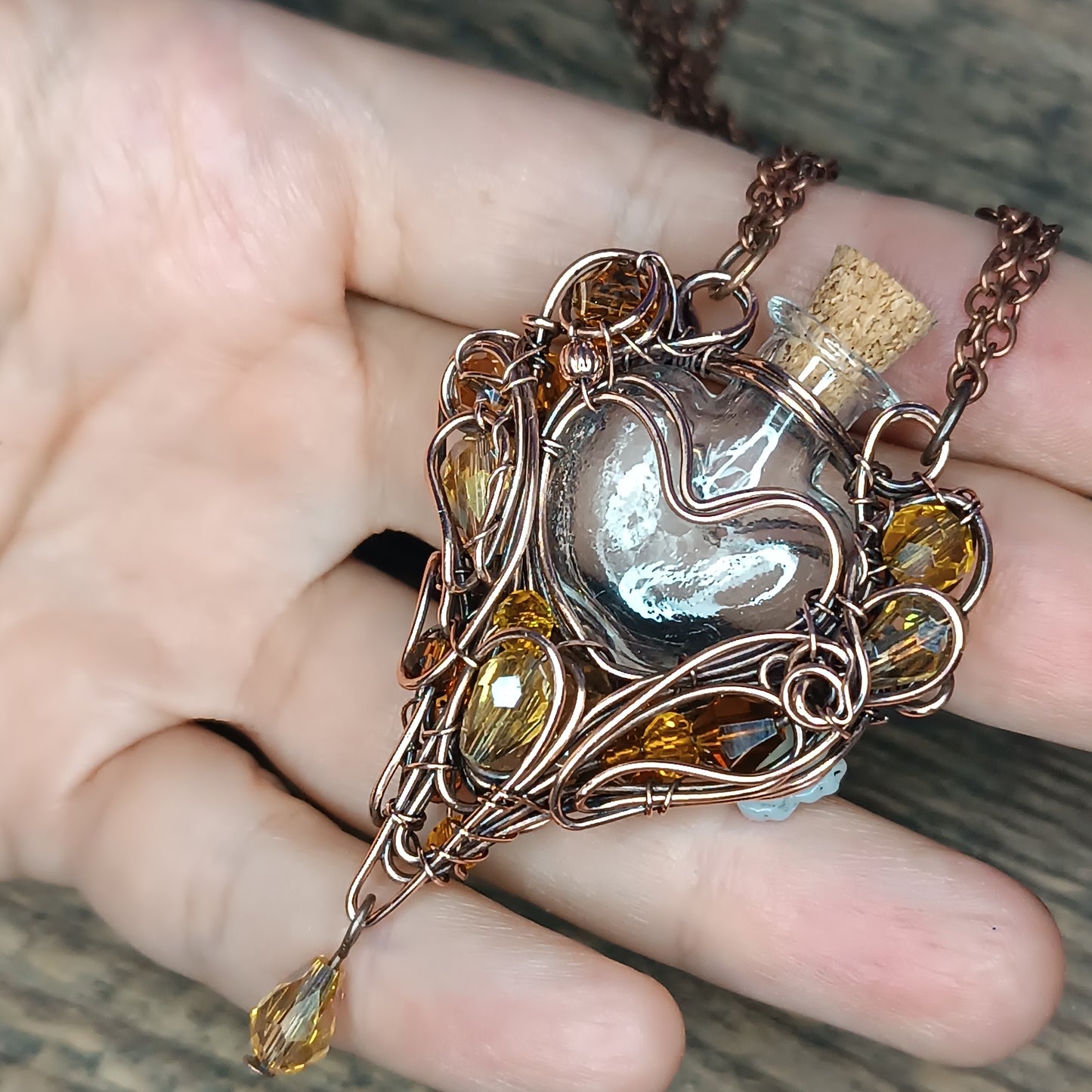 For Pamela. Citrine sunset vial.