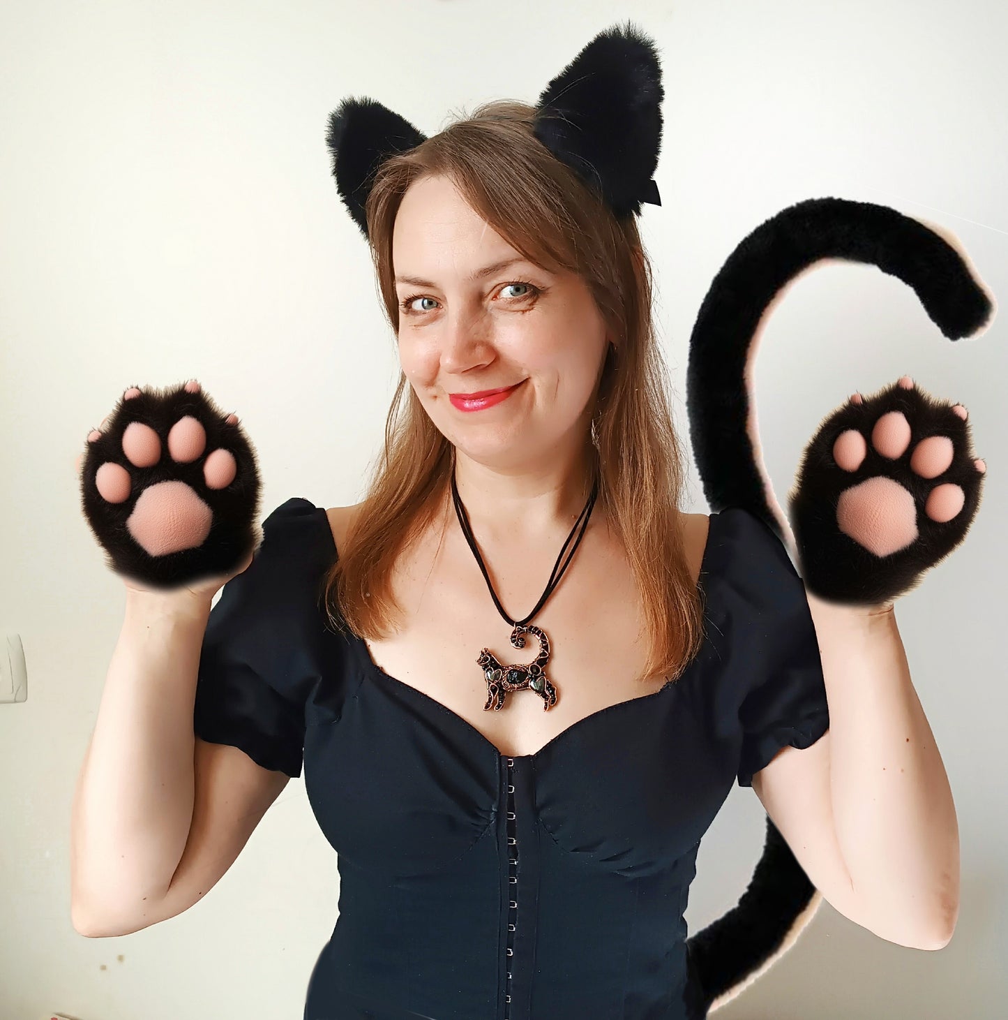 Meow-meow, the black cat pendant