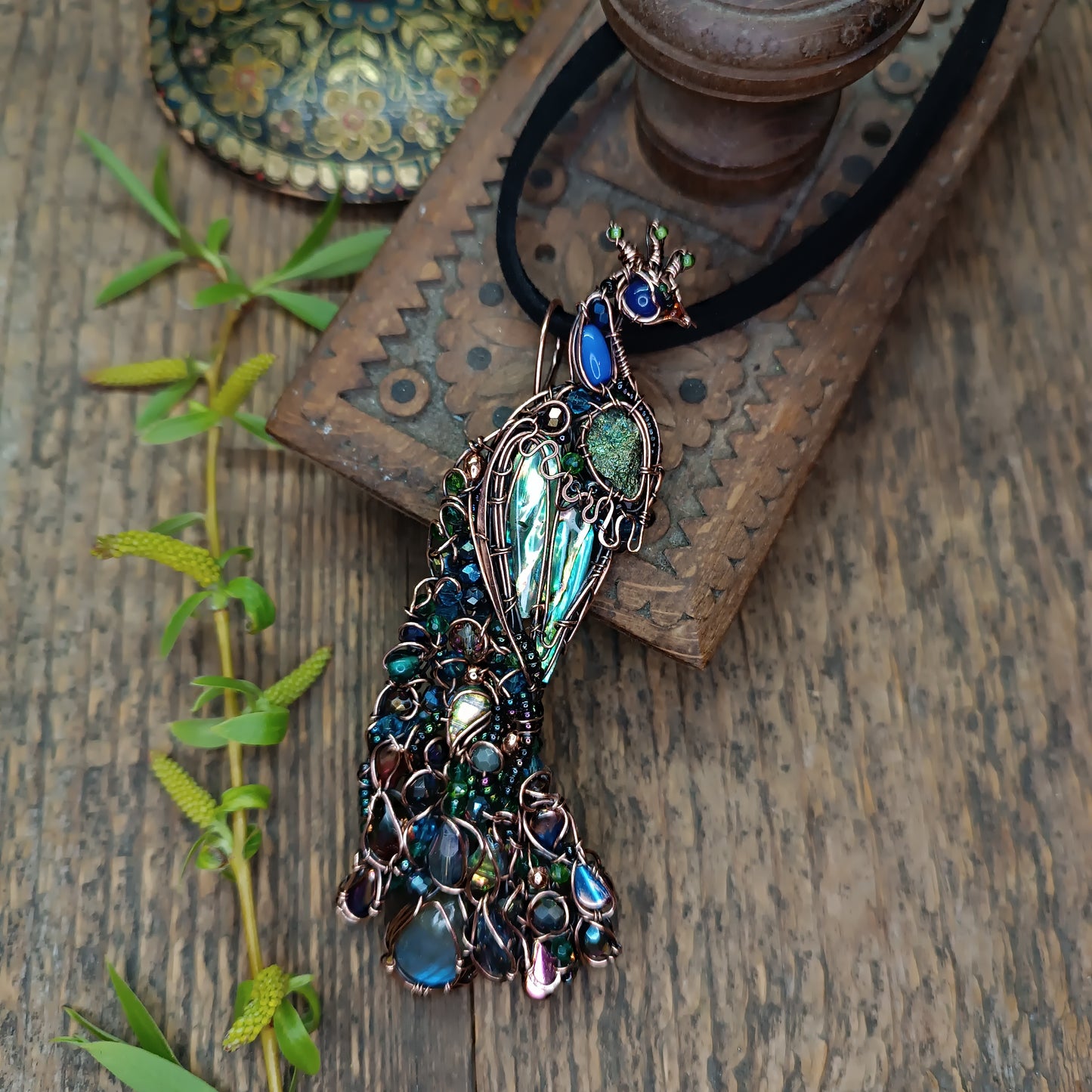Peacock necklace
