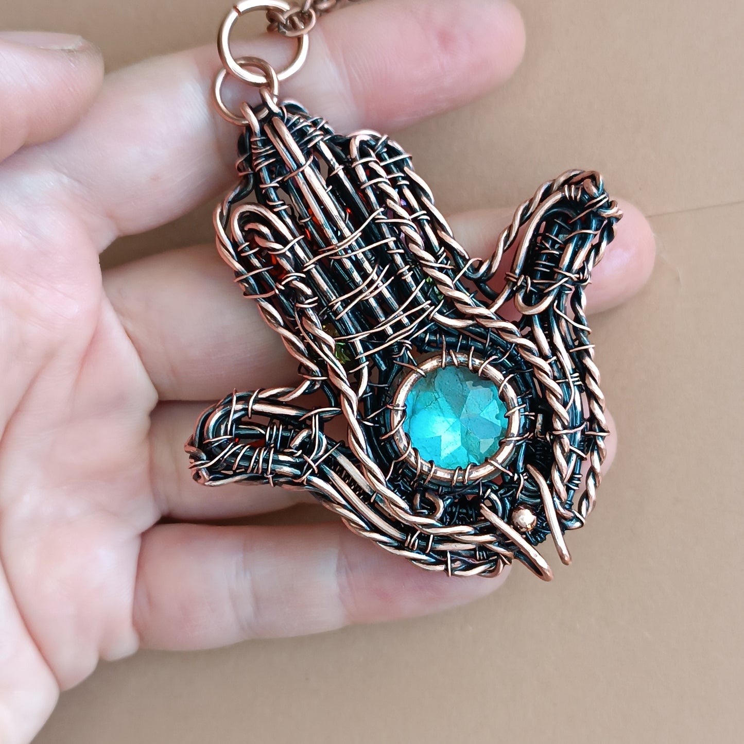 Hamsa hand necklace